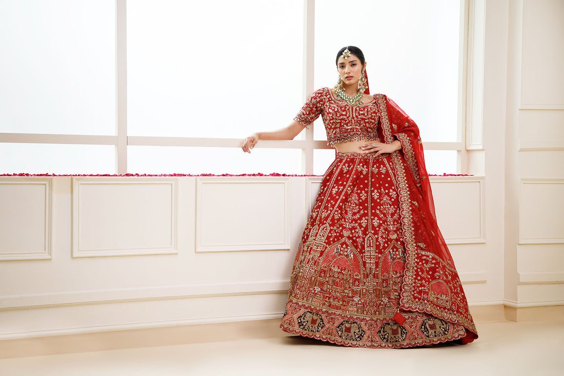 Red Bridal Lehenga For Women