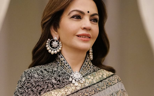 Nita Ambani Dazzles at Trump Pre-Inauguration Dinner in Exquisite 1,900-Hour Hand-Painted Jamewar Sari