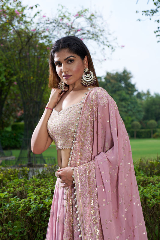 Dusty Pink Eid Lehenga