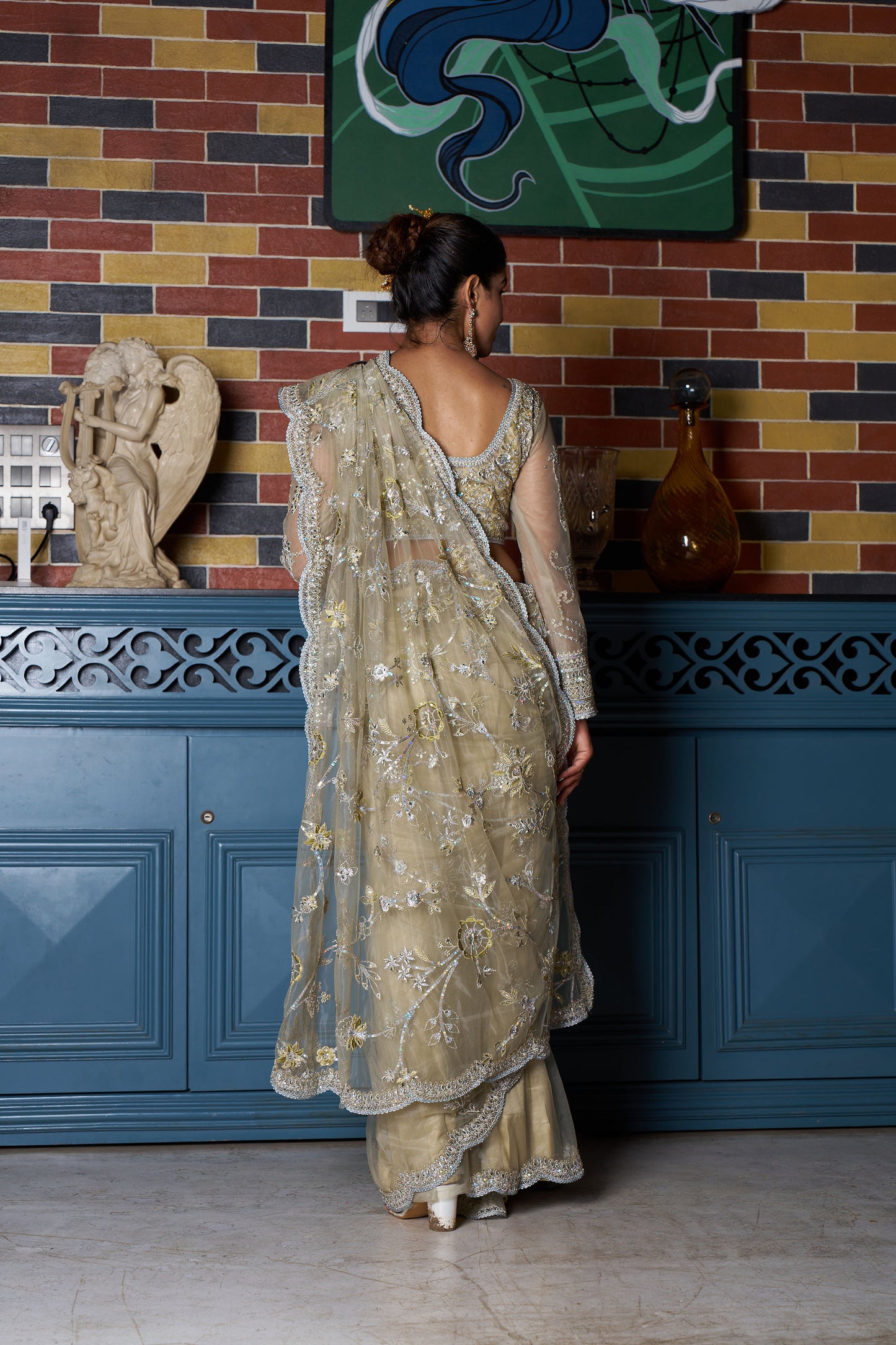 Dusty Mint Eid Saree