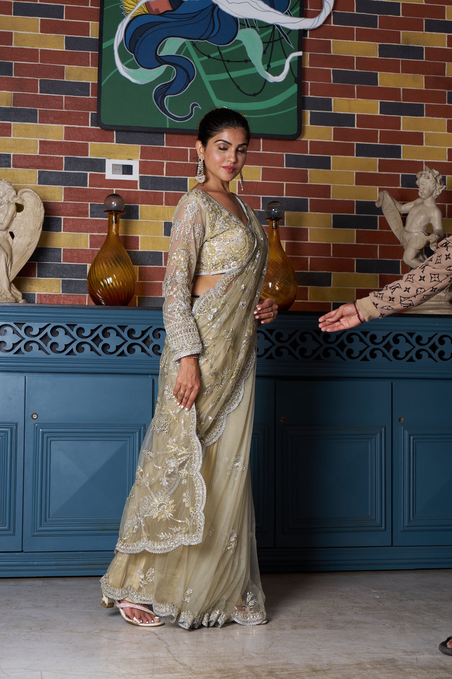 Dusty Mint Eid Saree