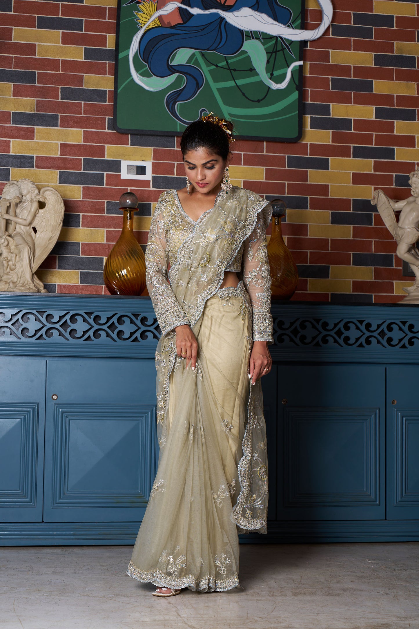 Dusty Mint Eid Saree