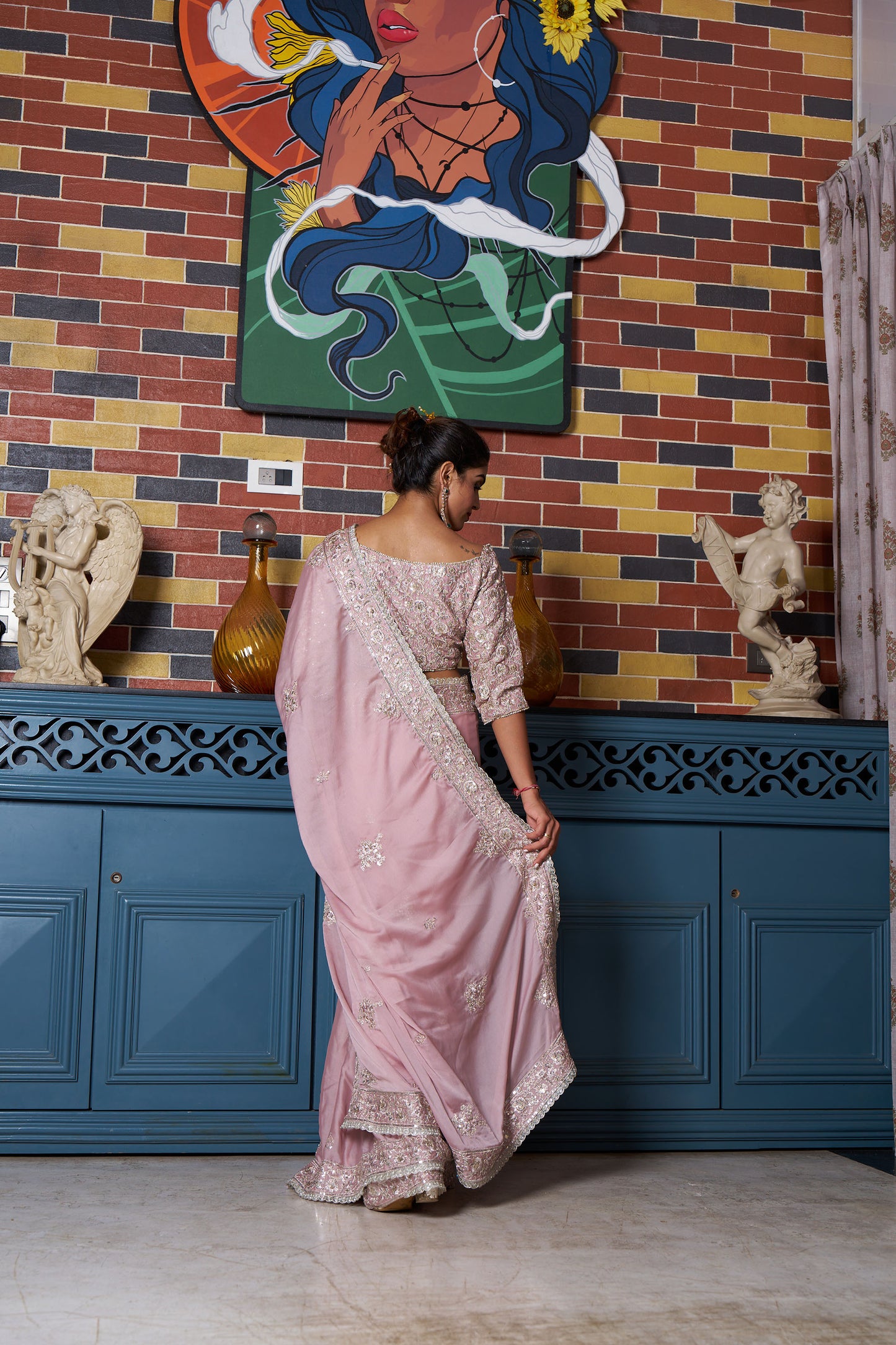 Dusty Pink Eid Saree