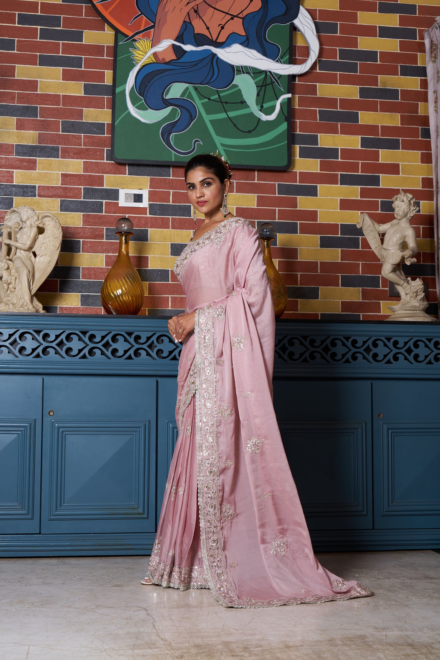 Dusty Pink Eid Saree