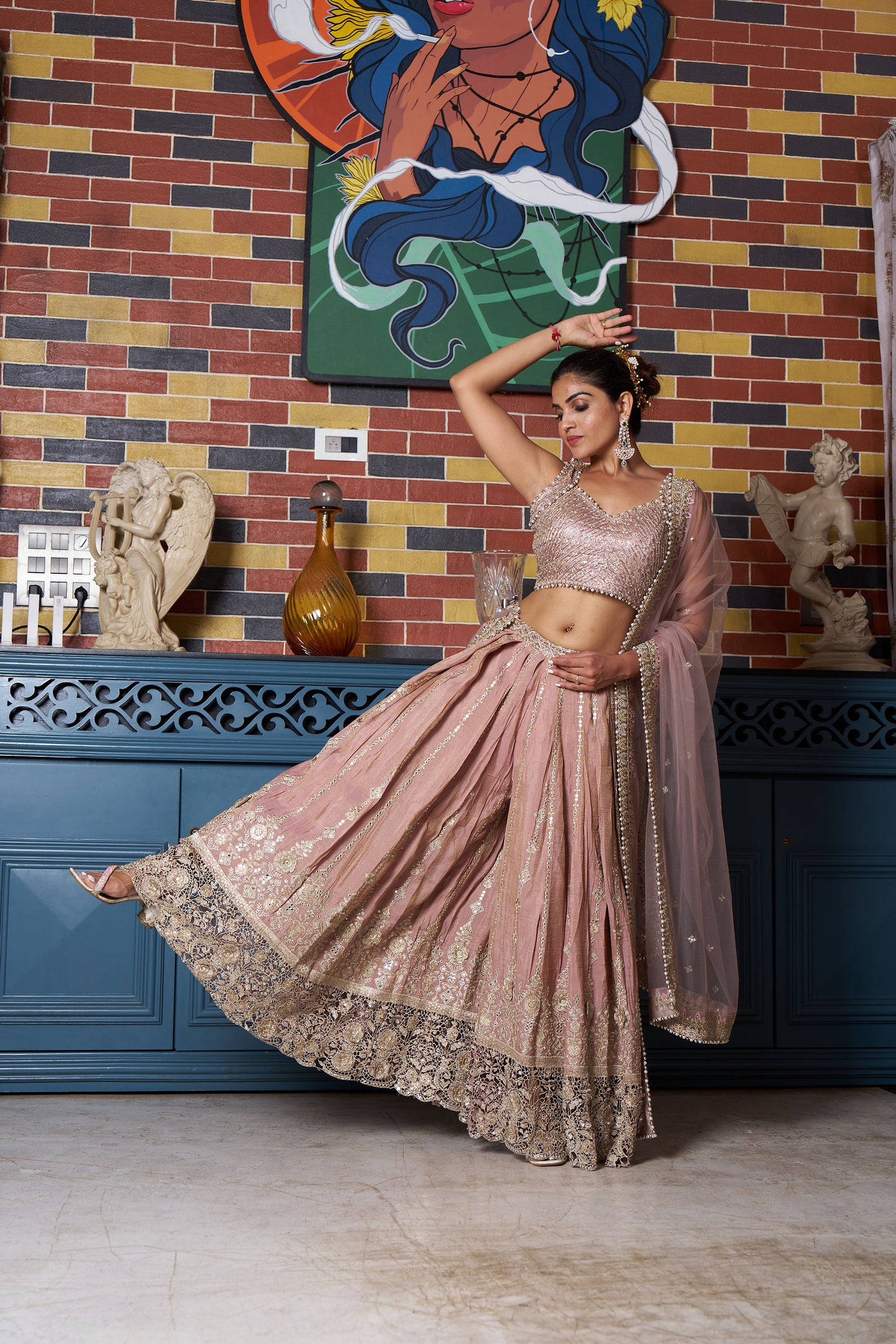 Dusty Pink Eid Sharara Suit