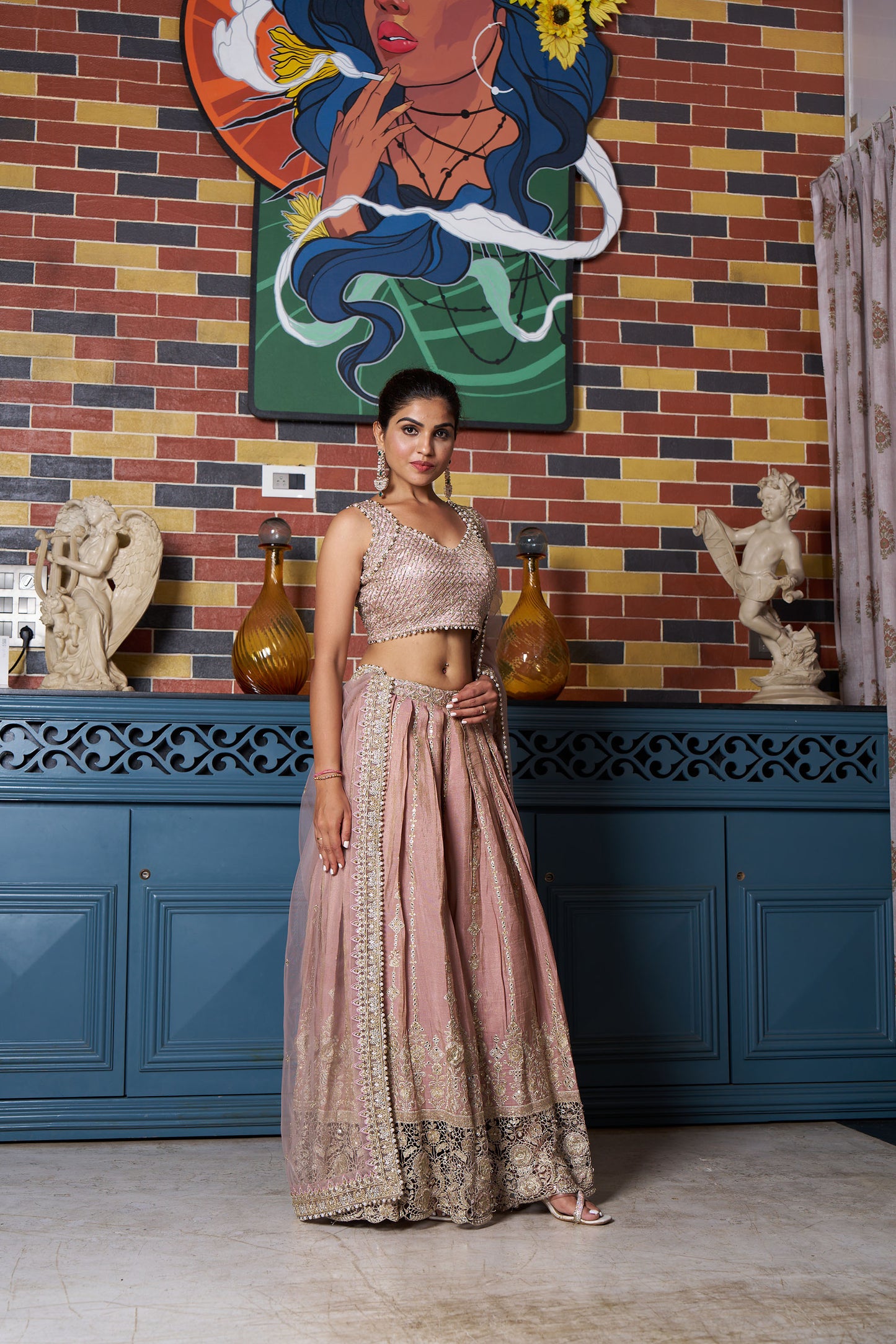 Dusty Pink Eid Sharara Suit