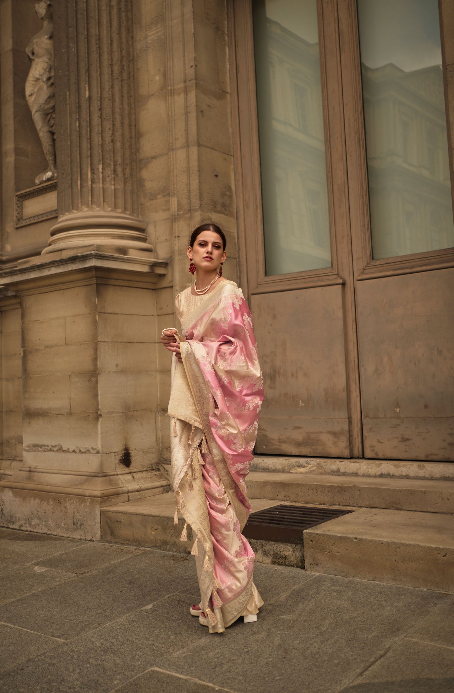 Pink Kiki Rangkat Handloom Silk Saree