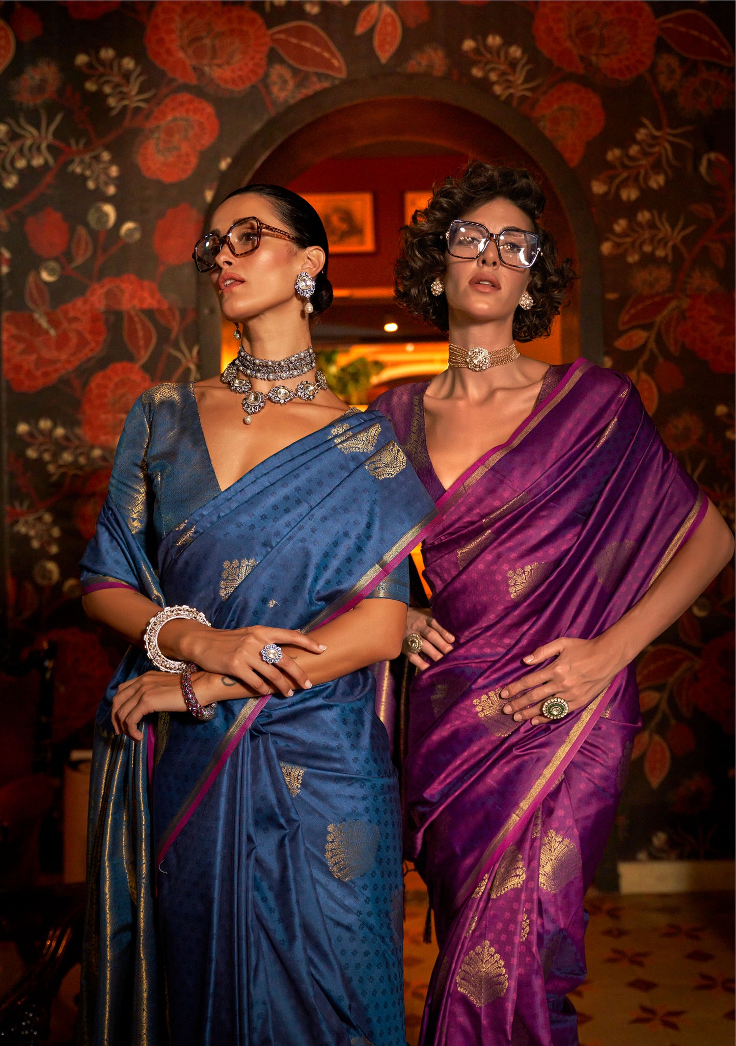 Purple Kaakshi Handwoven Silk Saree