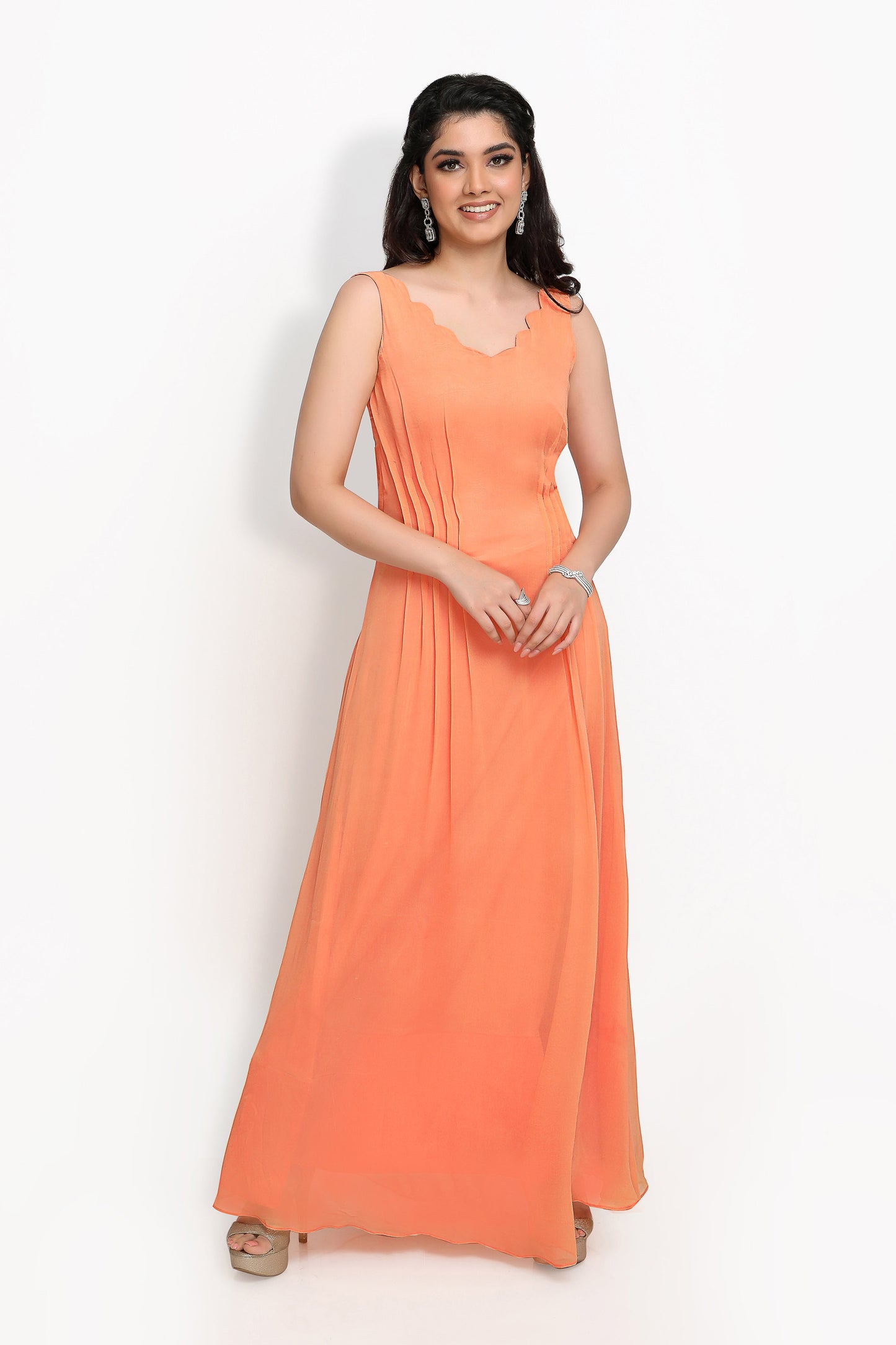 Tulip Designer Gown - Orange