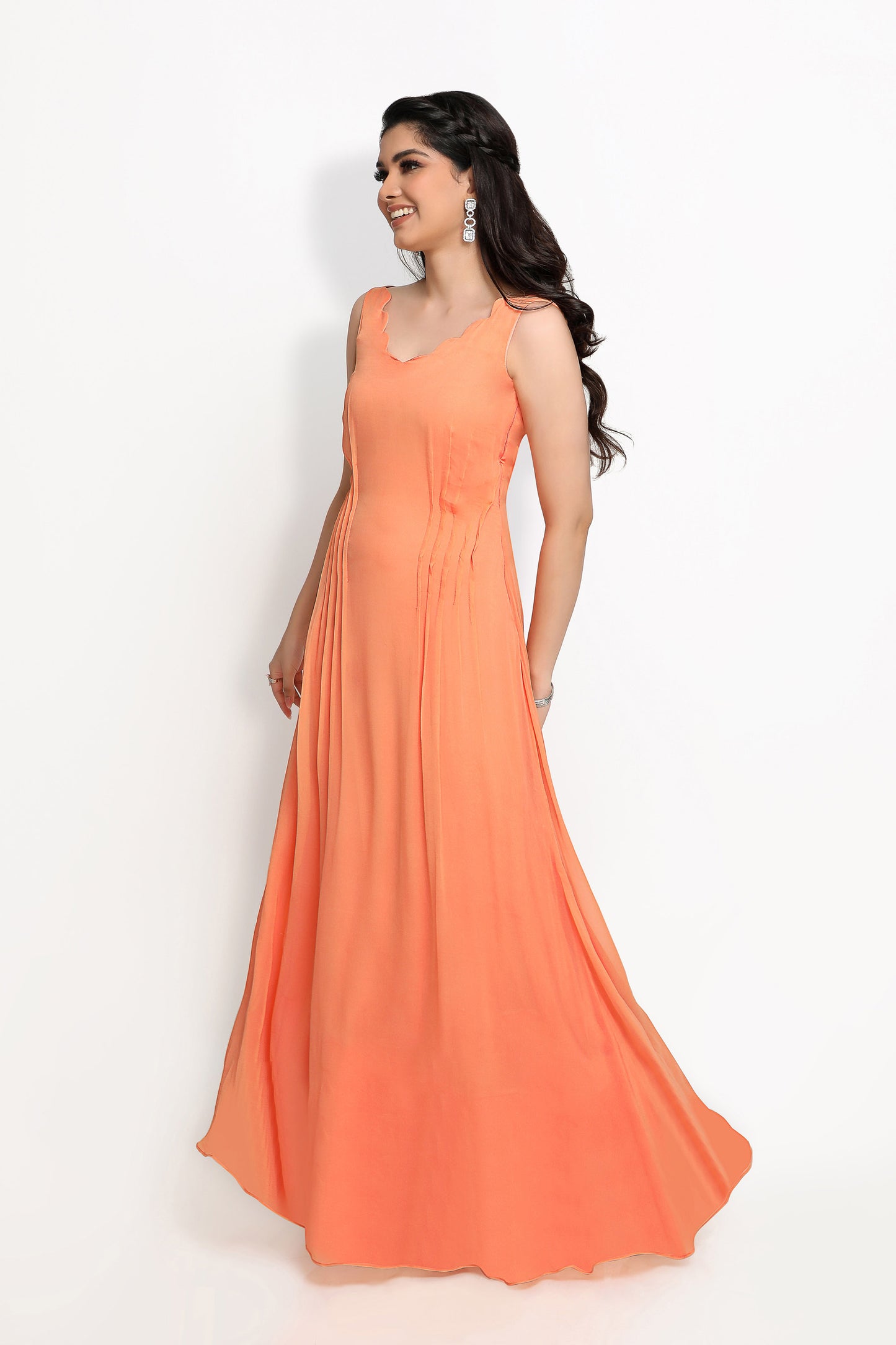 Tulip Designer Gown - Orange