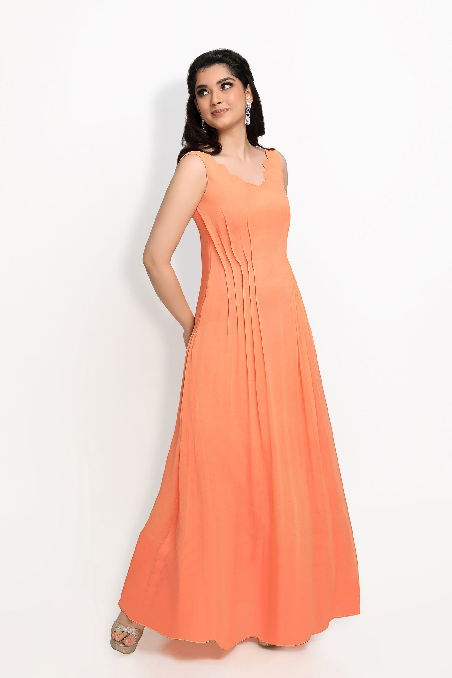 Tulip Designer Gown - Orange