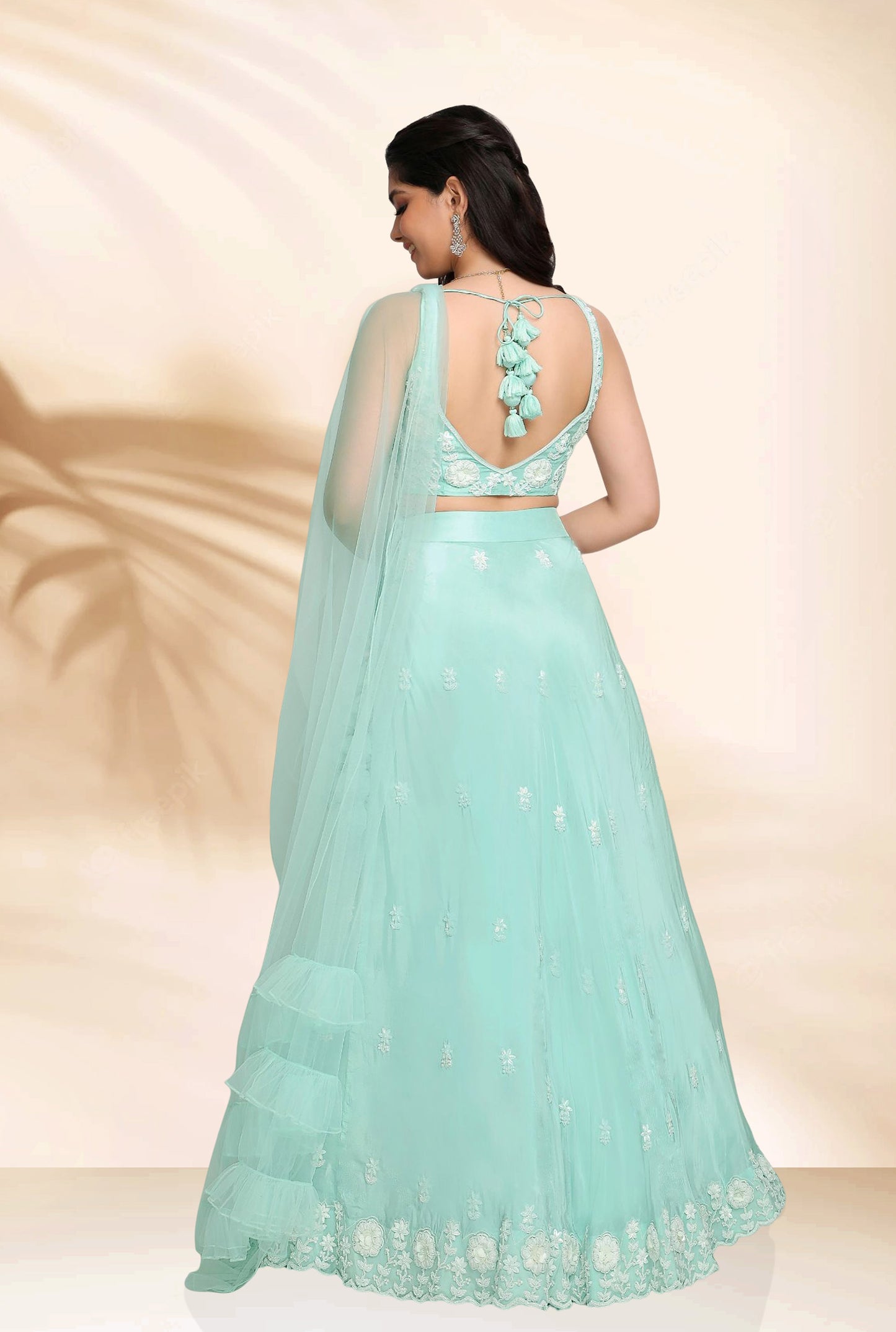 Peacock Designer Lehenga Set- Blue