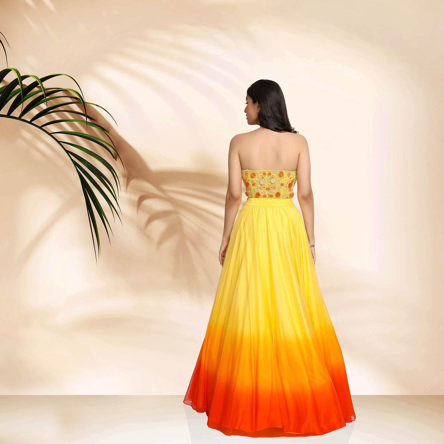 Sunset Designer Lehenga Set- Yellow