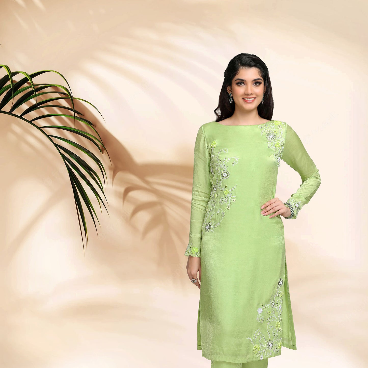 Daylily kurta Set- Green