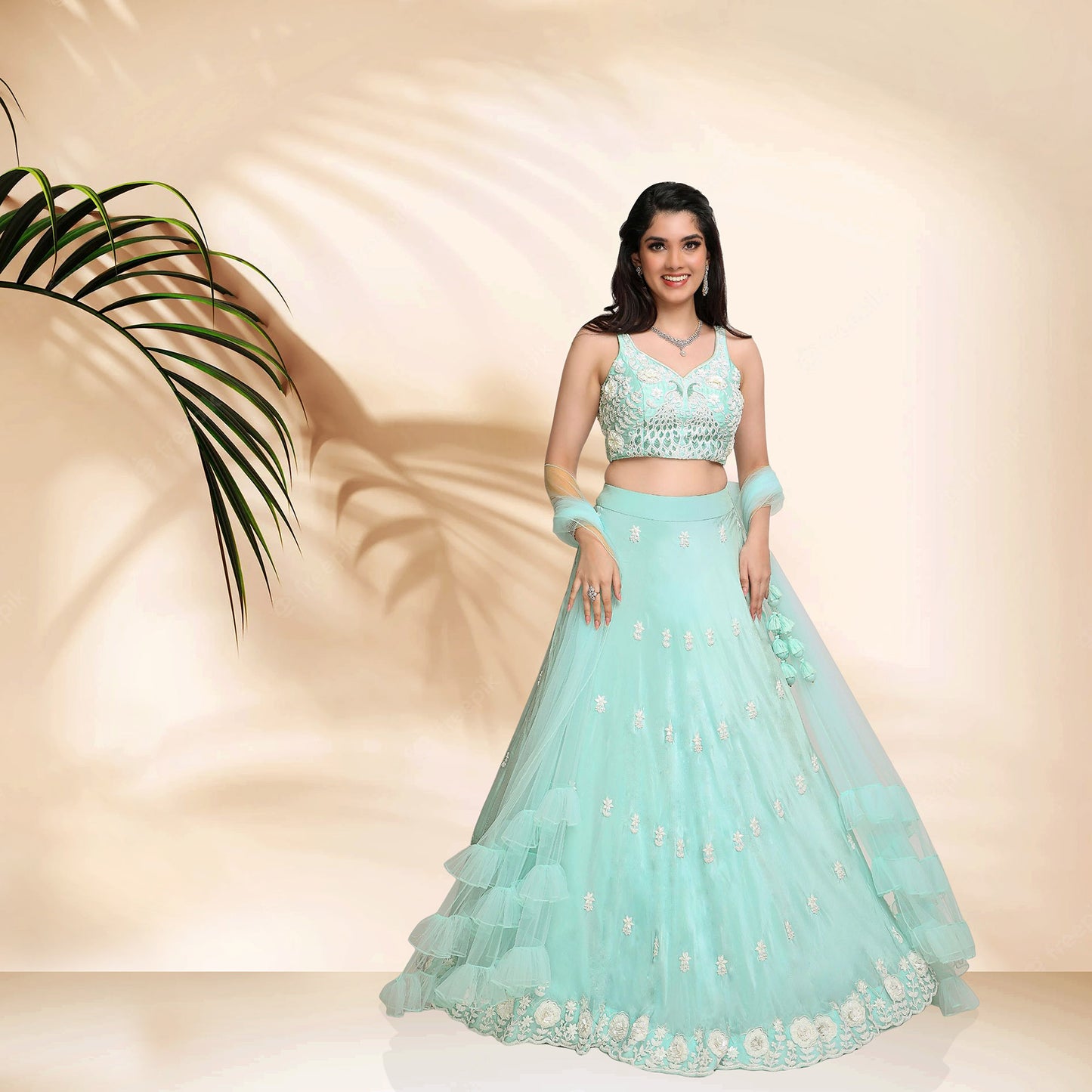 Peacock Designer Lehenga Set- Blue