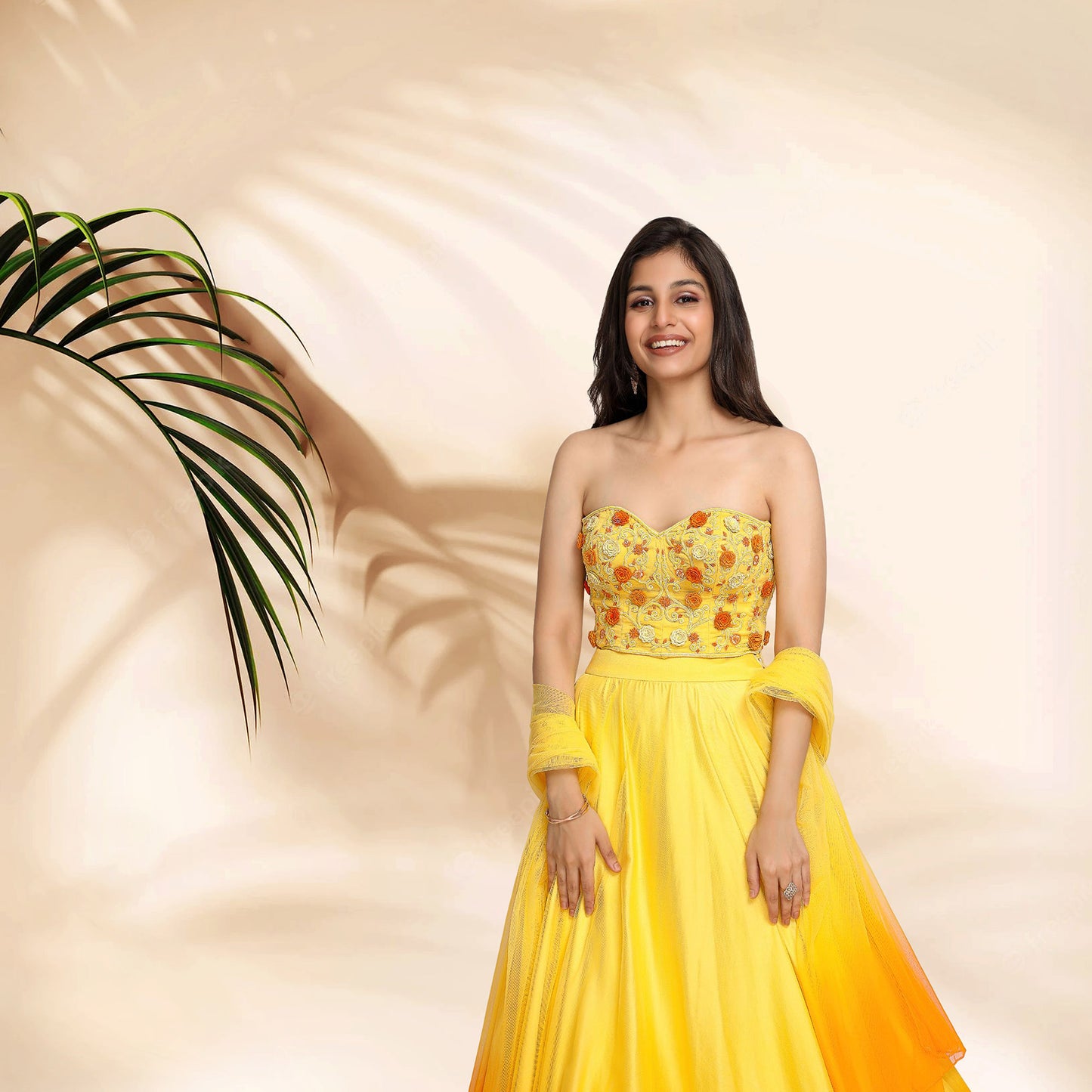 Sunset Designer Lehenga Set- Yellow