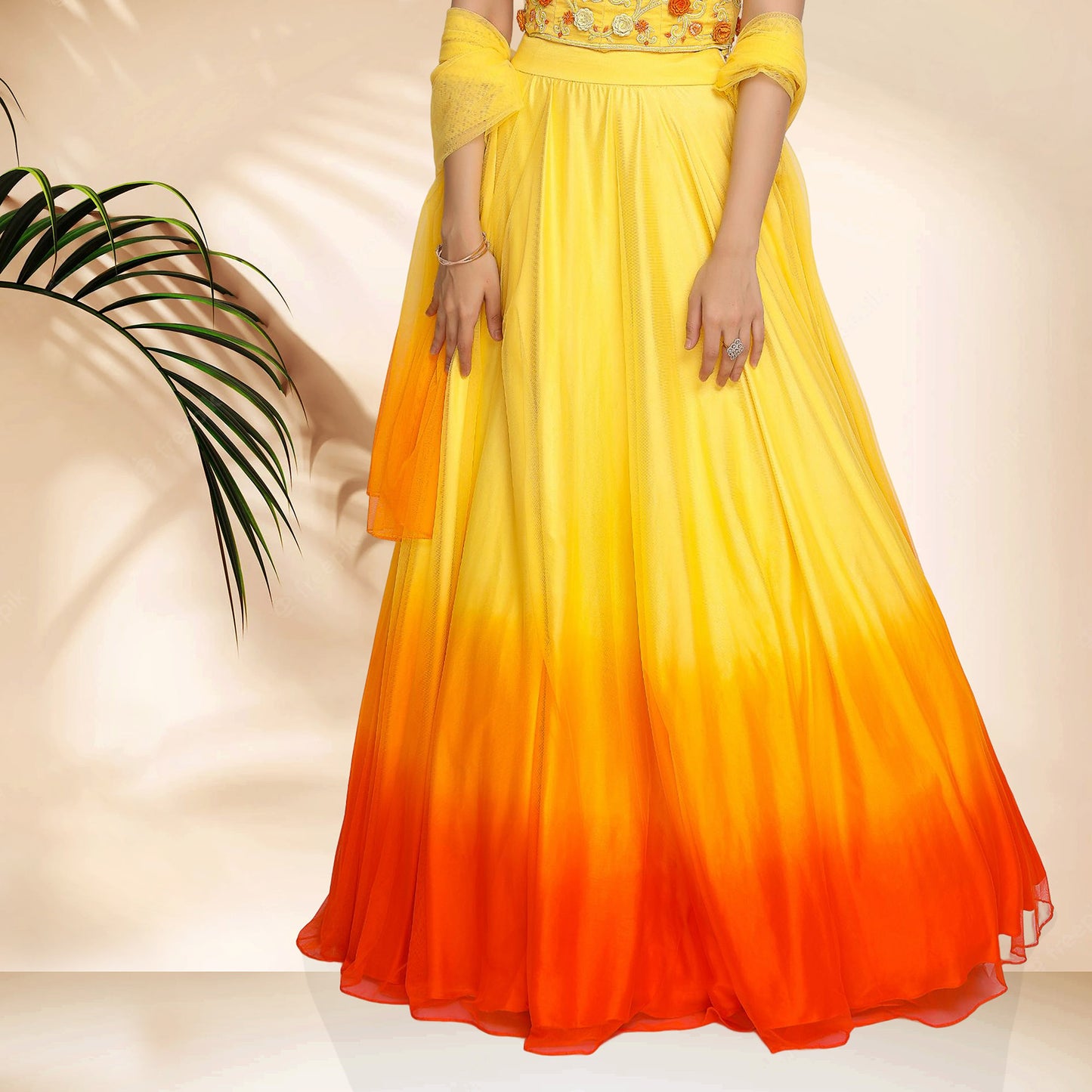 Sunset Designer Lehenga Set- Yellow