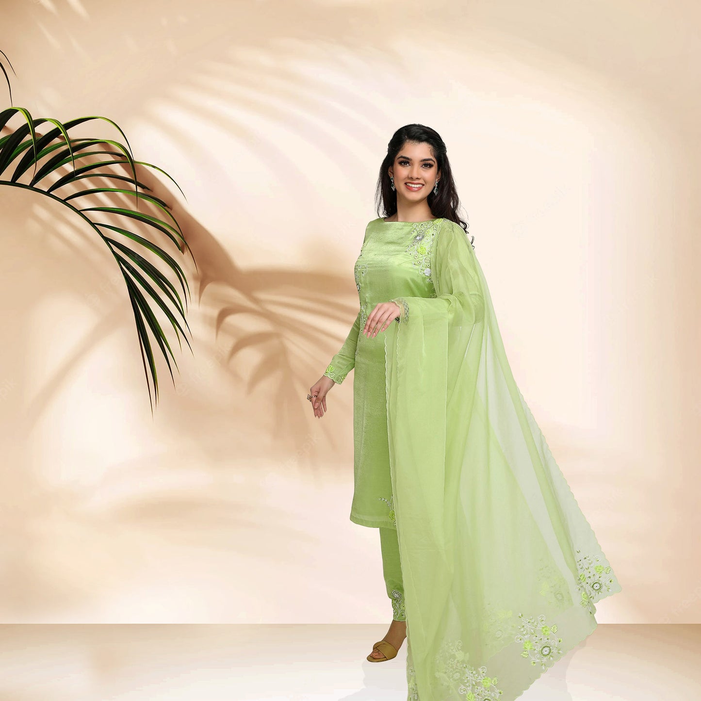 Daylily kurta Set- Green