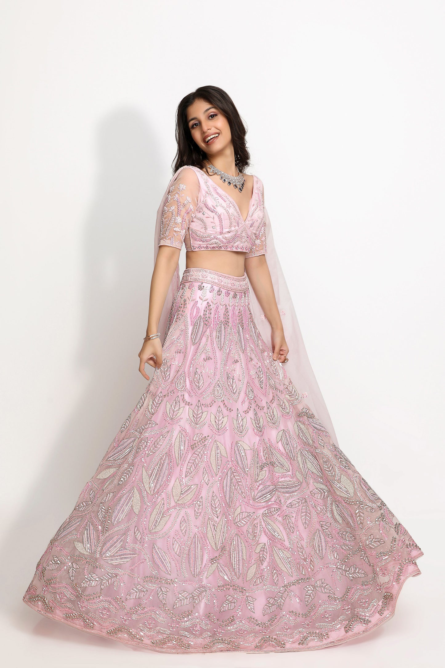 Lotus in Love Designer Bridesmaid Lehenga Set- Lilac