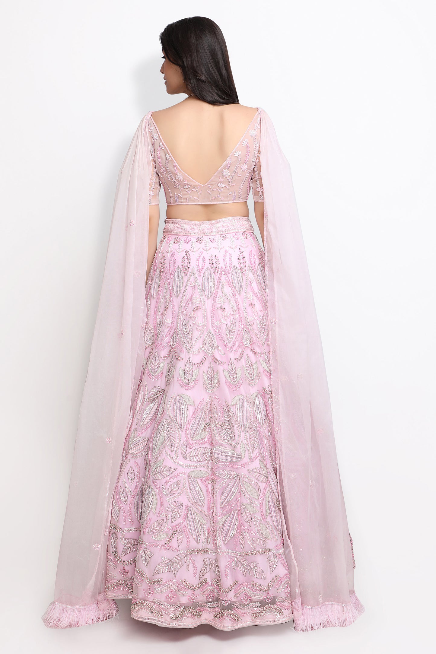 Lotus in Love Designer Bridesmaid Lehenga Set- Lilac