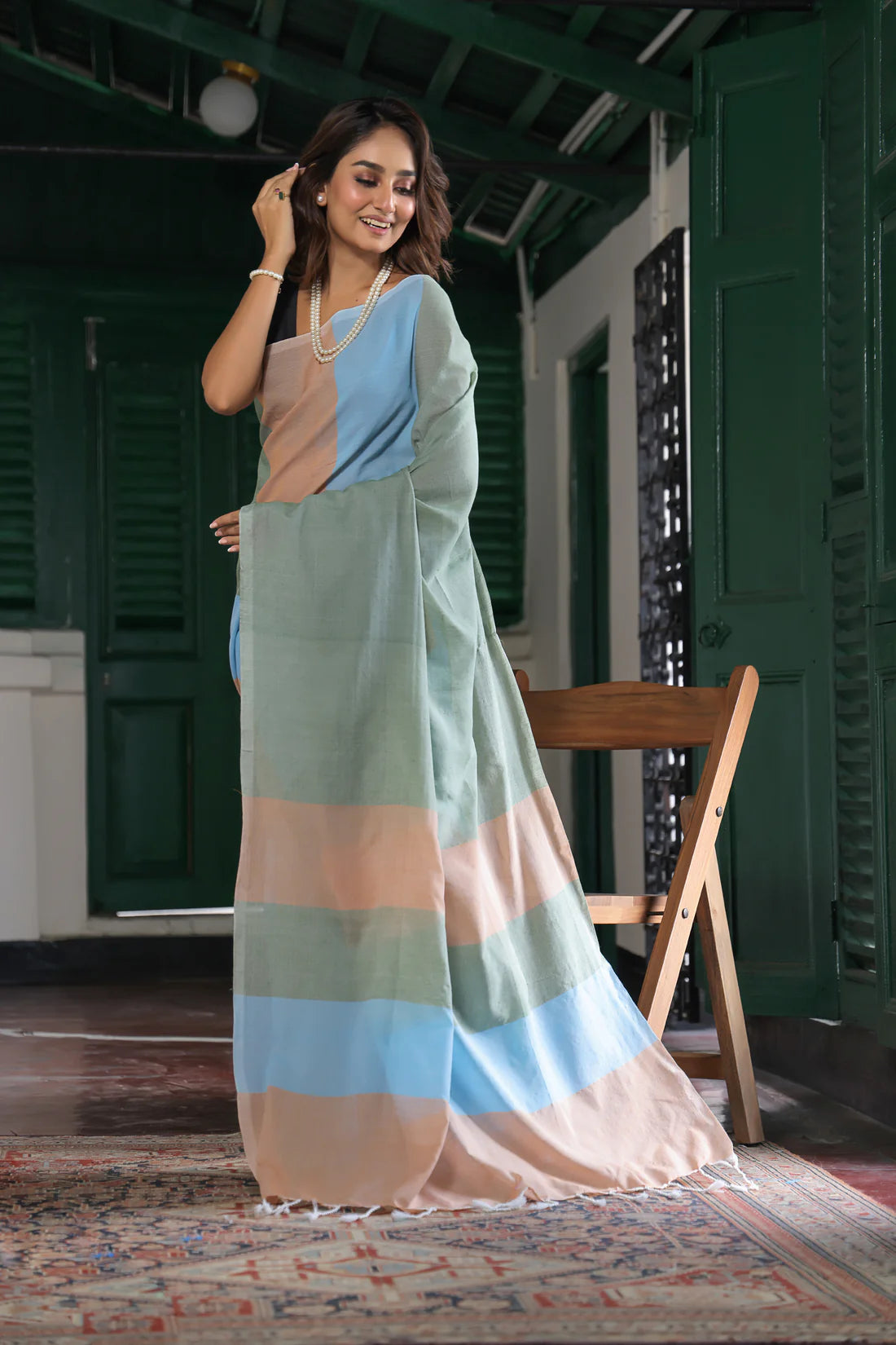 Misty Elegance Multi Color Cotton Handloom saree