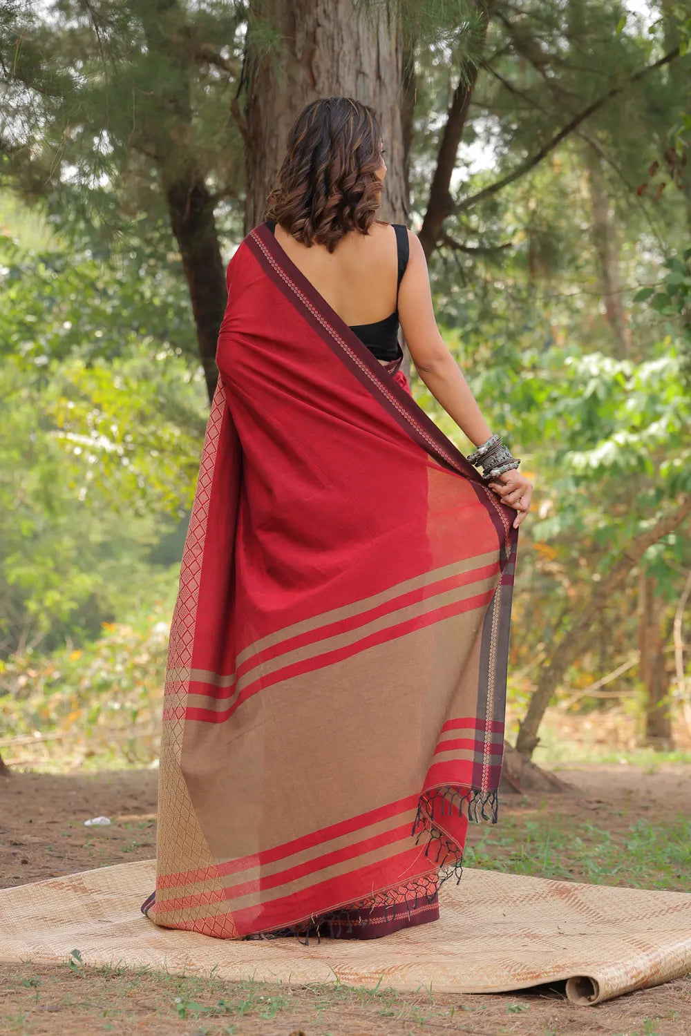 Handloom Red Soft Cotton Saree