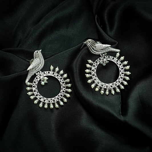 Tribal Pakshi Handmade Oxidised Earrings