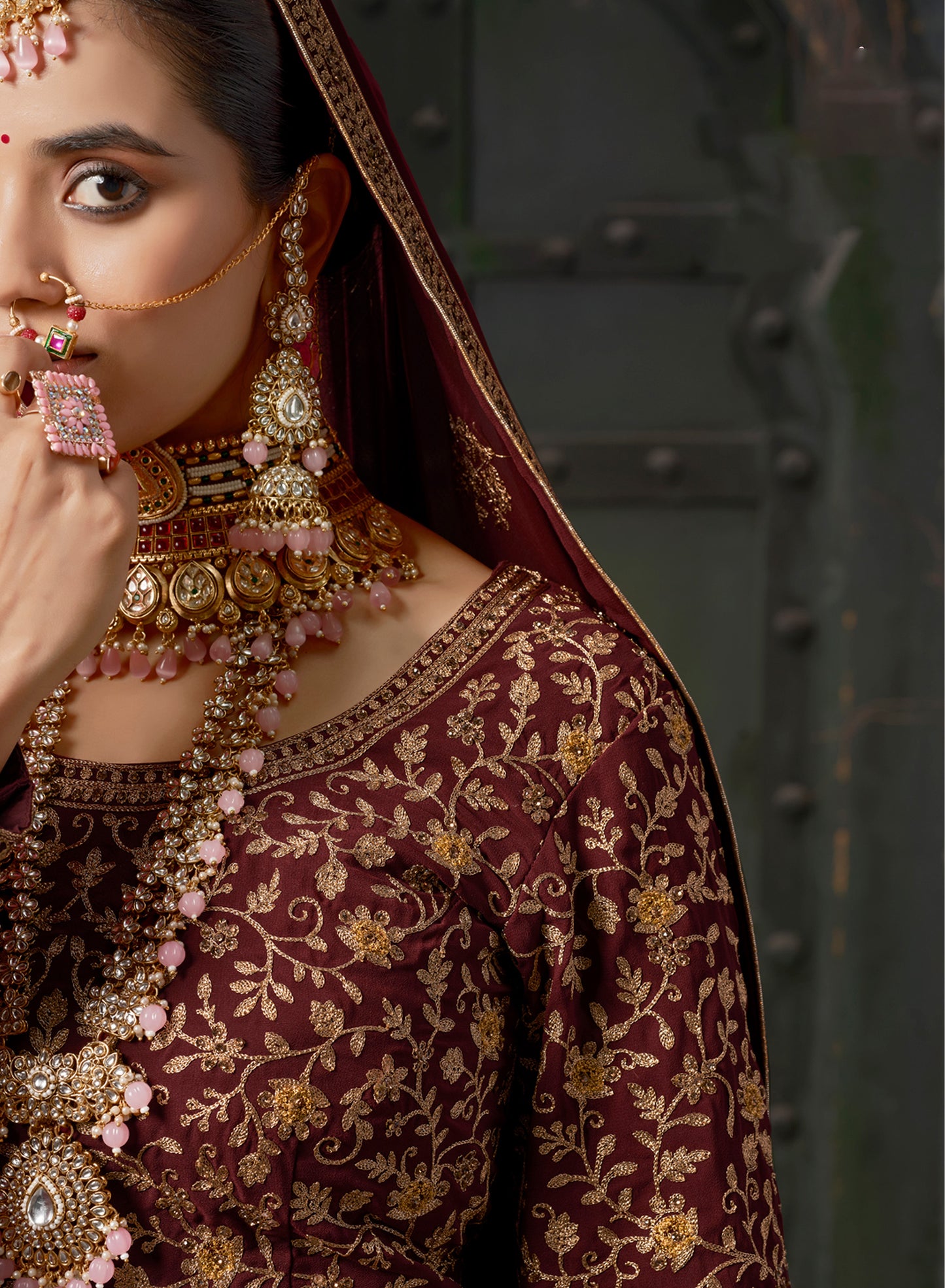 Gorgeous Maroon Codding Georgette Bridal Lehenga Choli With Dupatta