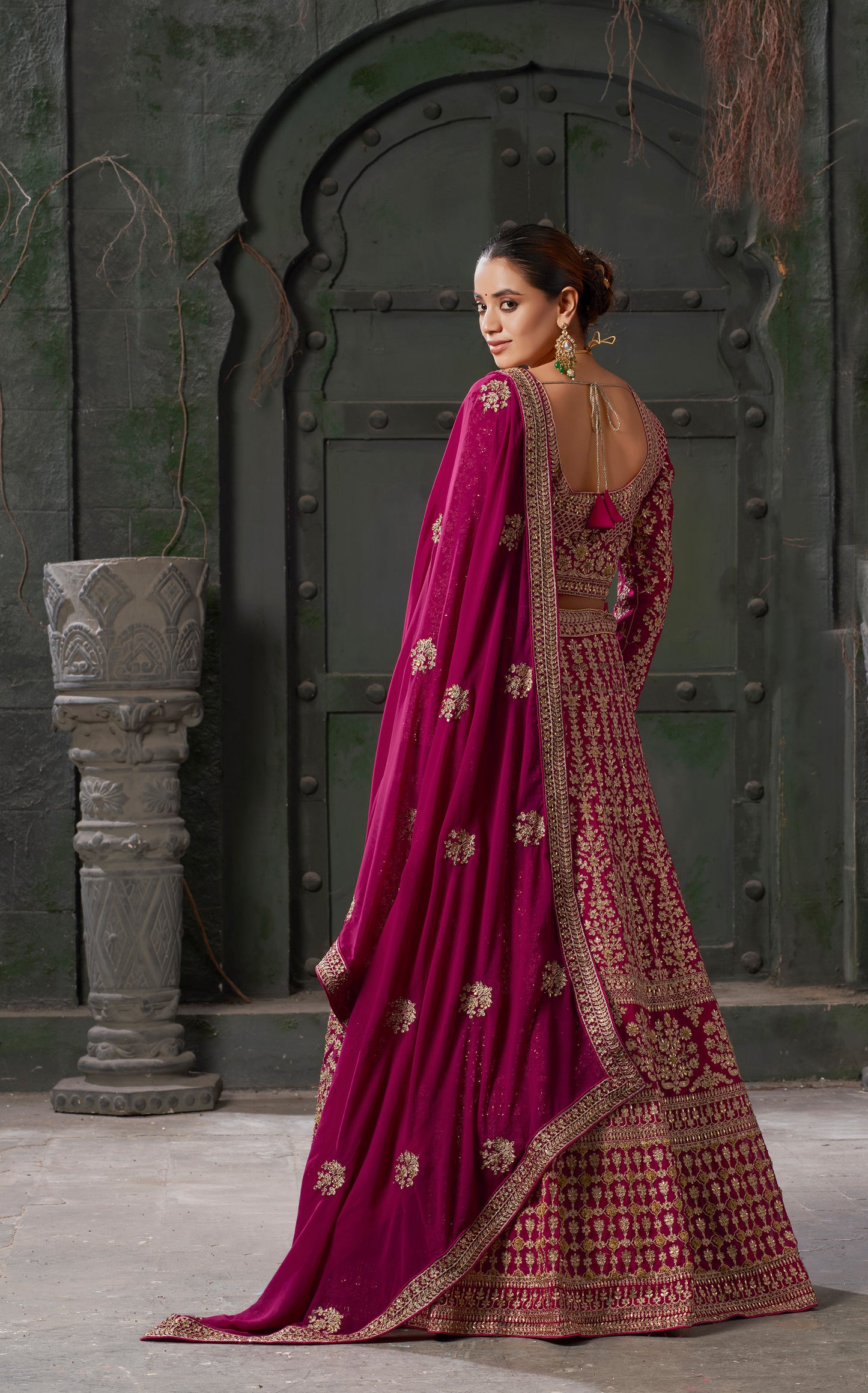 Gorgeous Queen Pink Codding Georgette Bridal Lehenga Choli With Dupatta