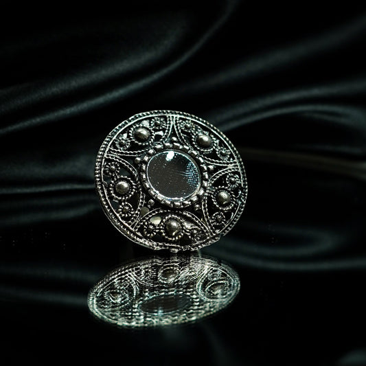 Jiva Gleam Adjustable Oxidised Ring