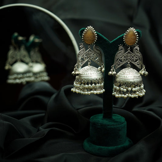 Vibhuti Oxidized Neutral Earrings