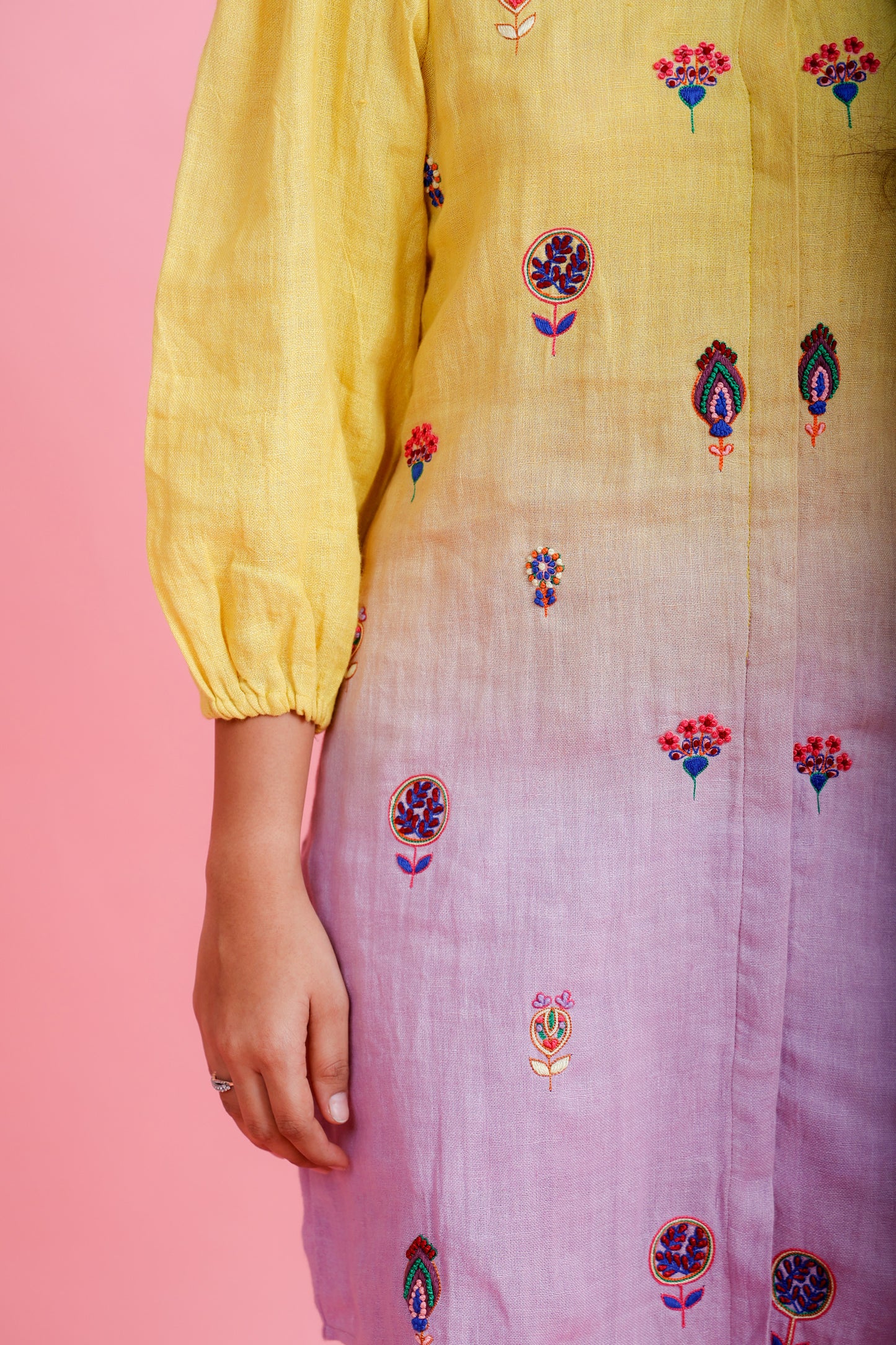 Golden Hour Lemon to Lilac Kurta Pant - Pinash