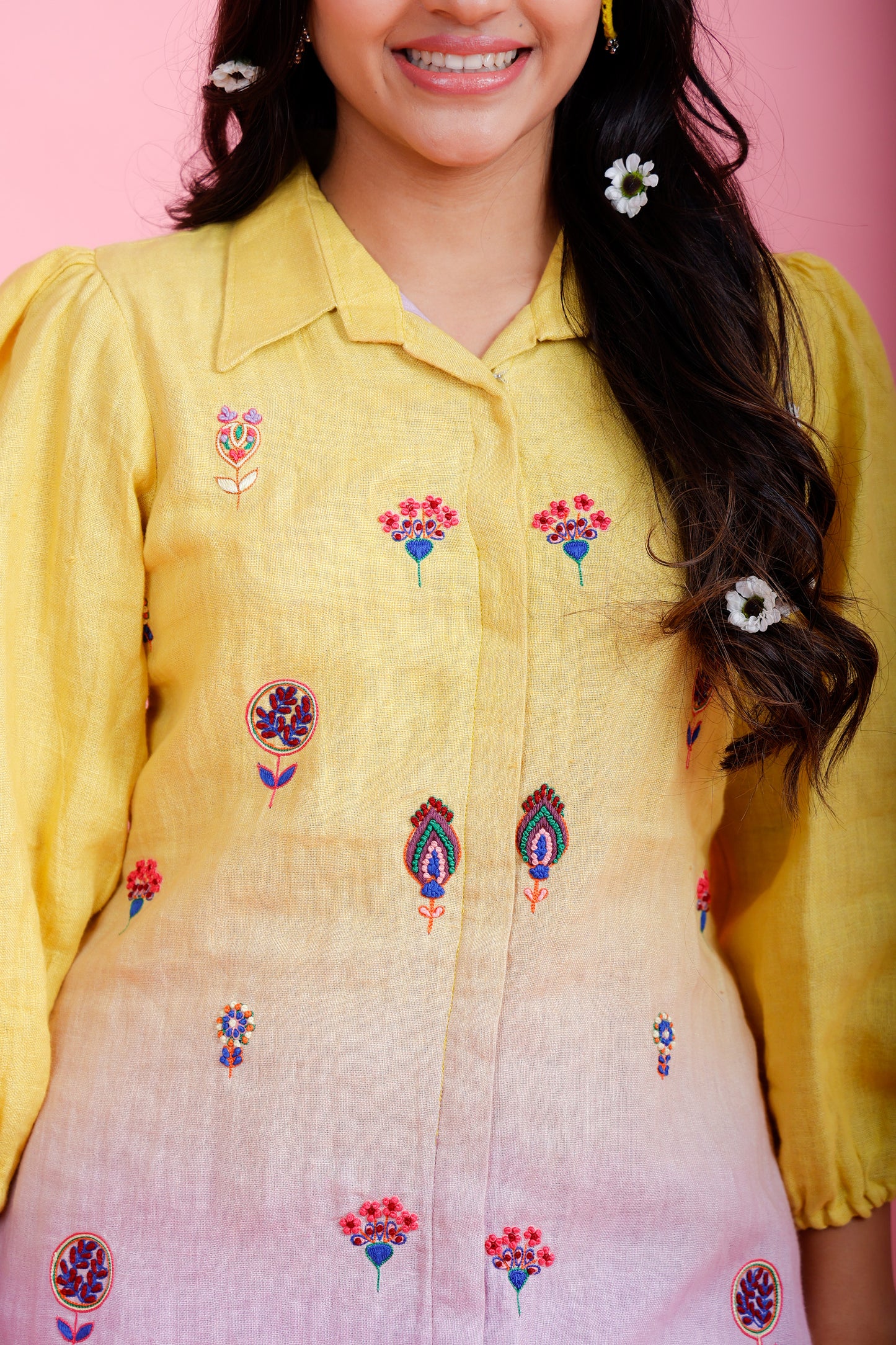 Golden Hour Lemon to Lilac Kurta Pant - Pinash