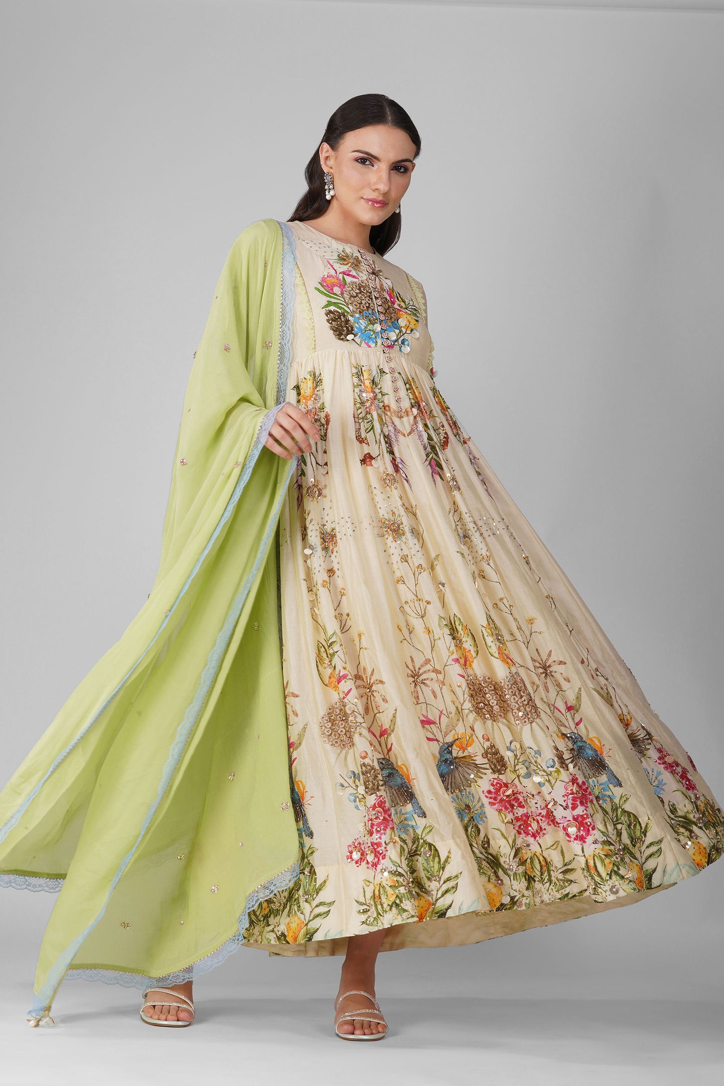 Sky Garden Kora Printed Anarkali Set