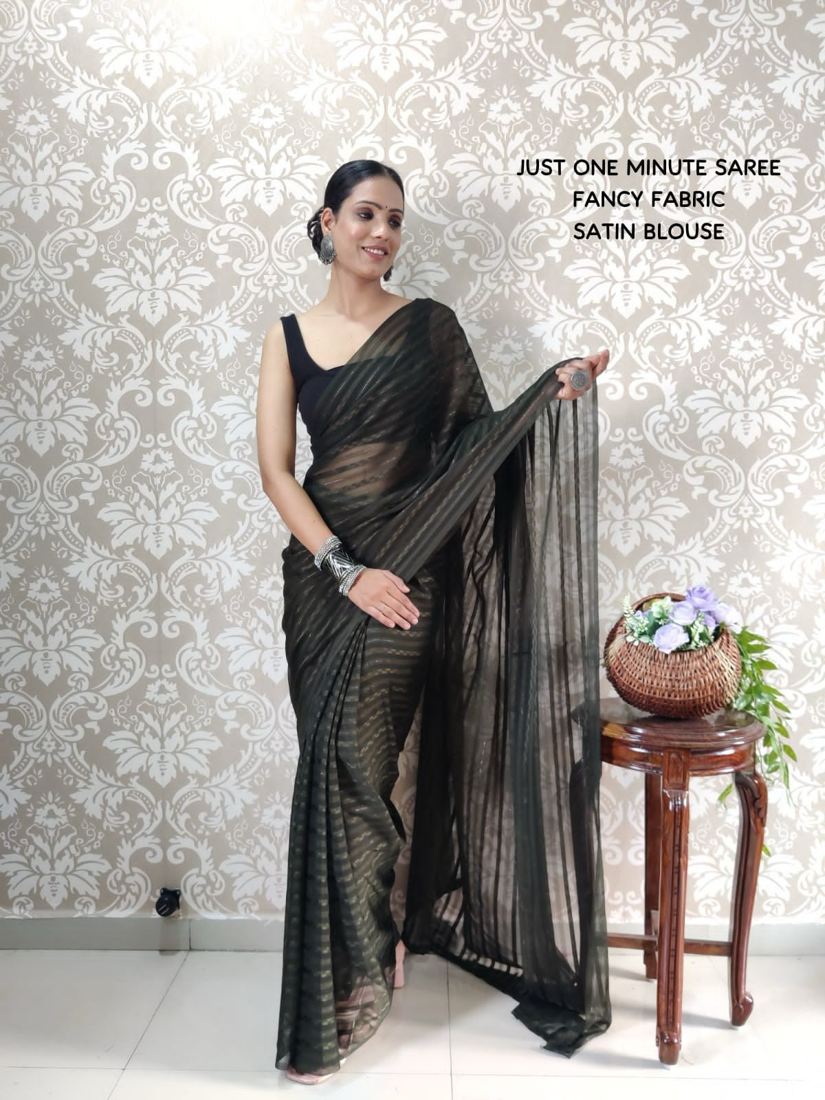 Elegant Ready to Wear Saree | Satin Fabric Saree | Satin Saree Collection By Rank Never Retire