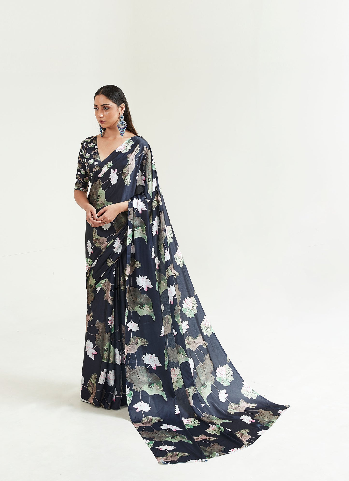 Black Kouture Printoria Digital Silk Saree