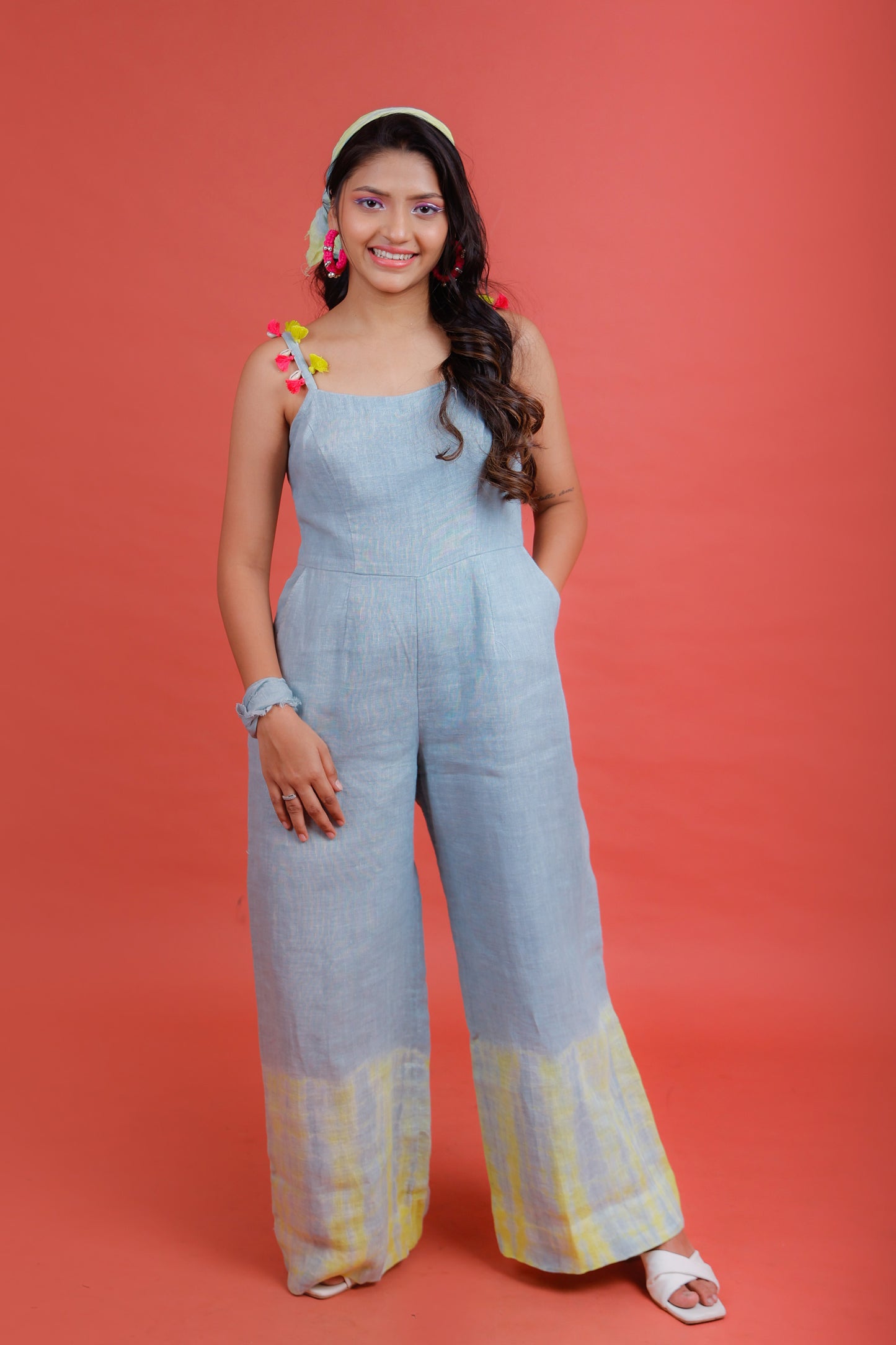 Azure Blue to Lime Jumpsuit - Pinash