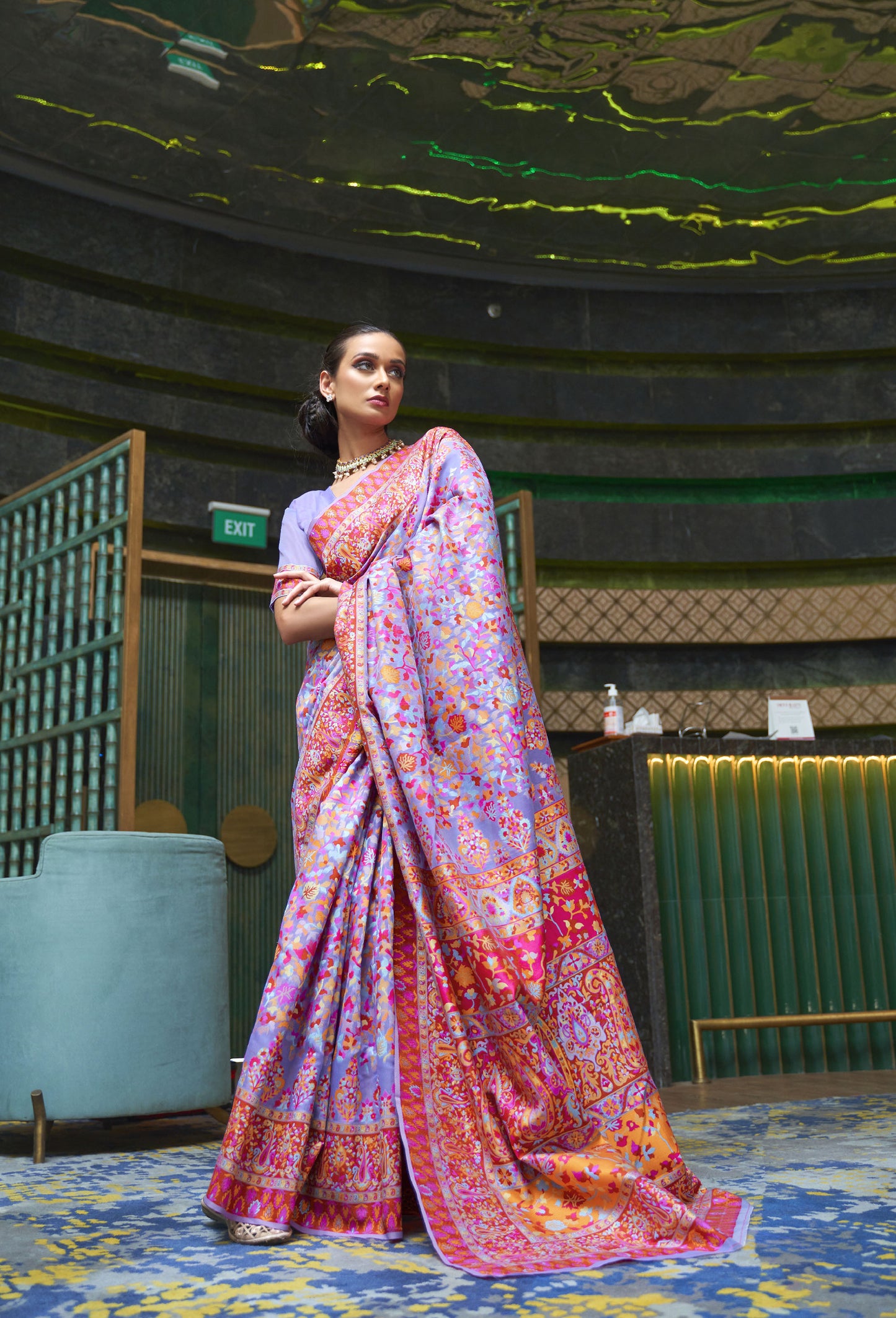 Lavender Kashmira Silk Handloom Saree