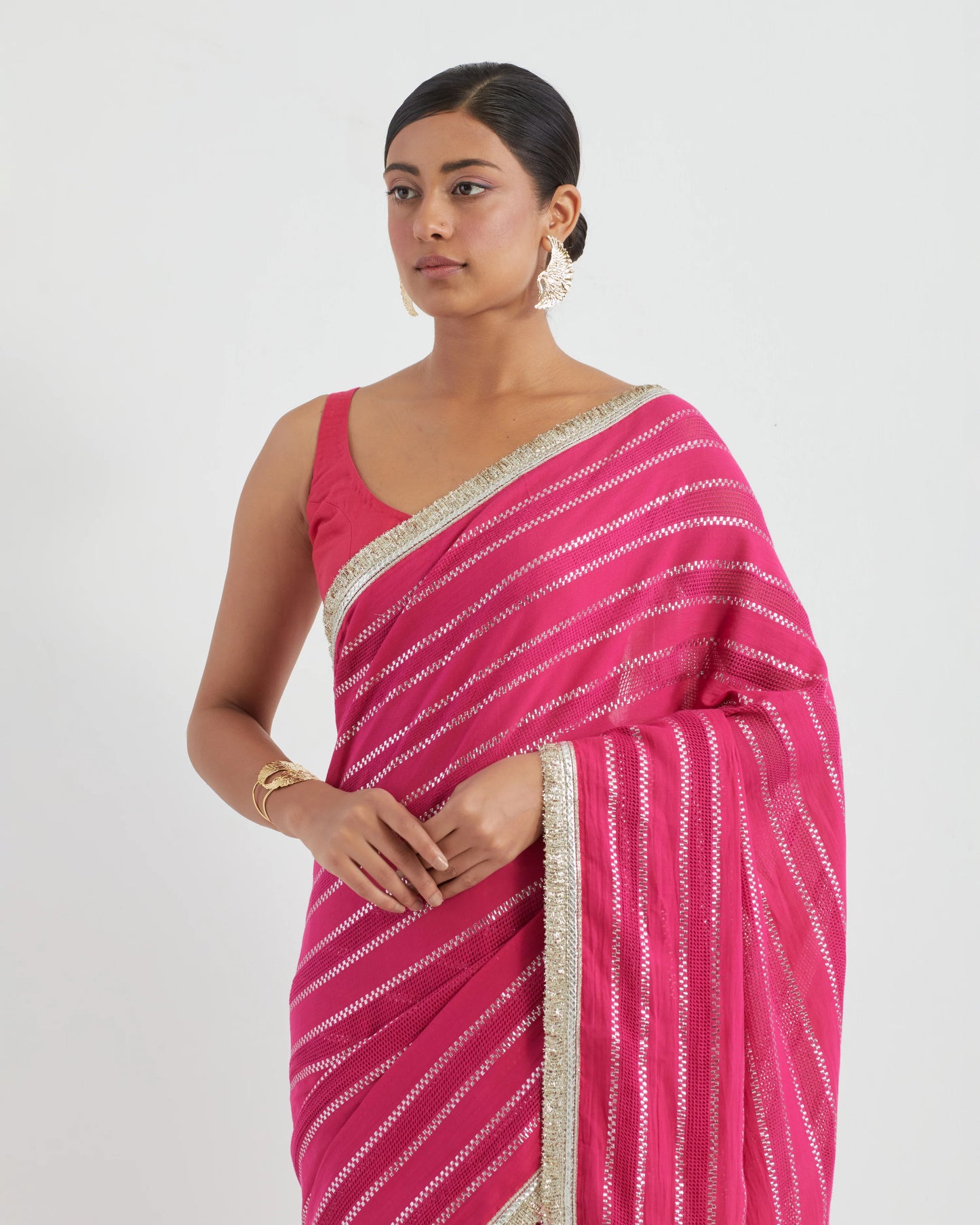 GUL Pink Cotton Saree