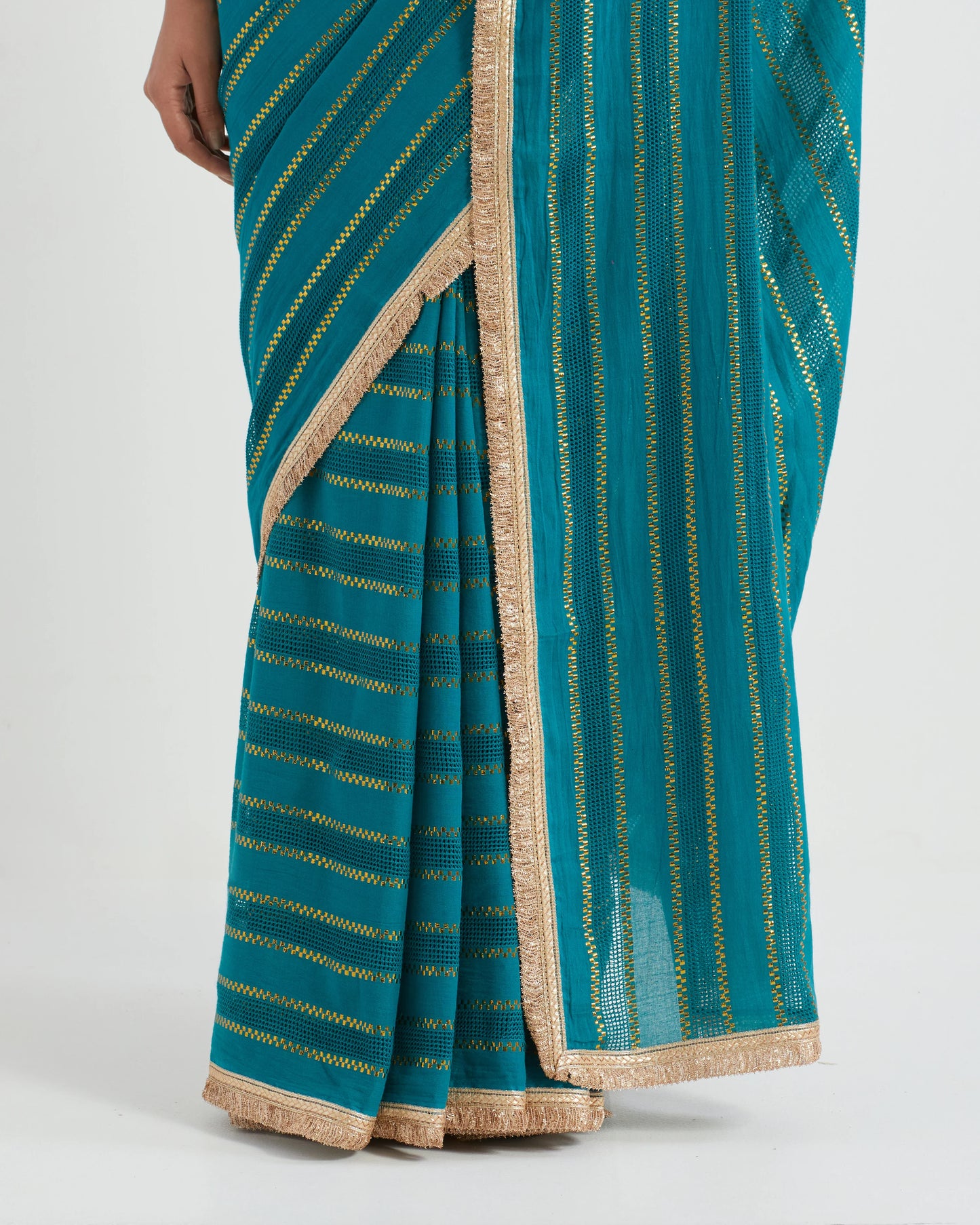 Raina Blue Jhilmil Saree