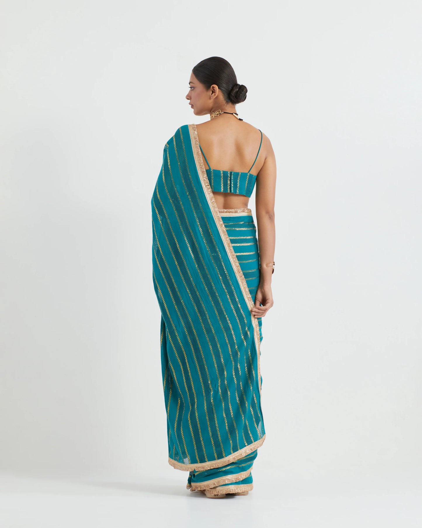 Raina Blue Jhilmil Saree