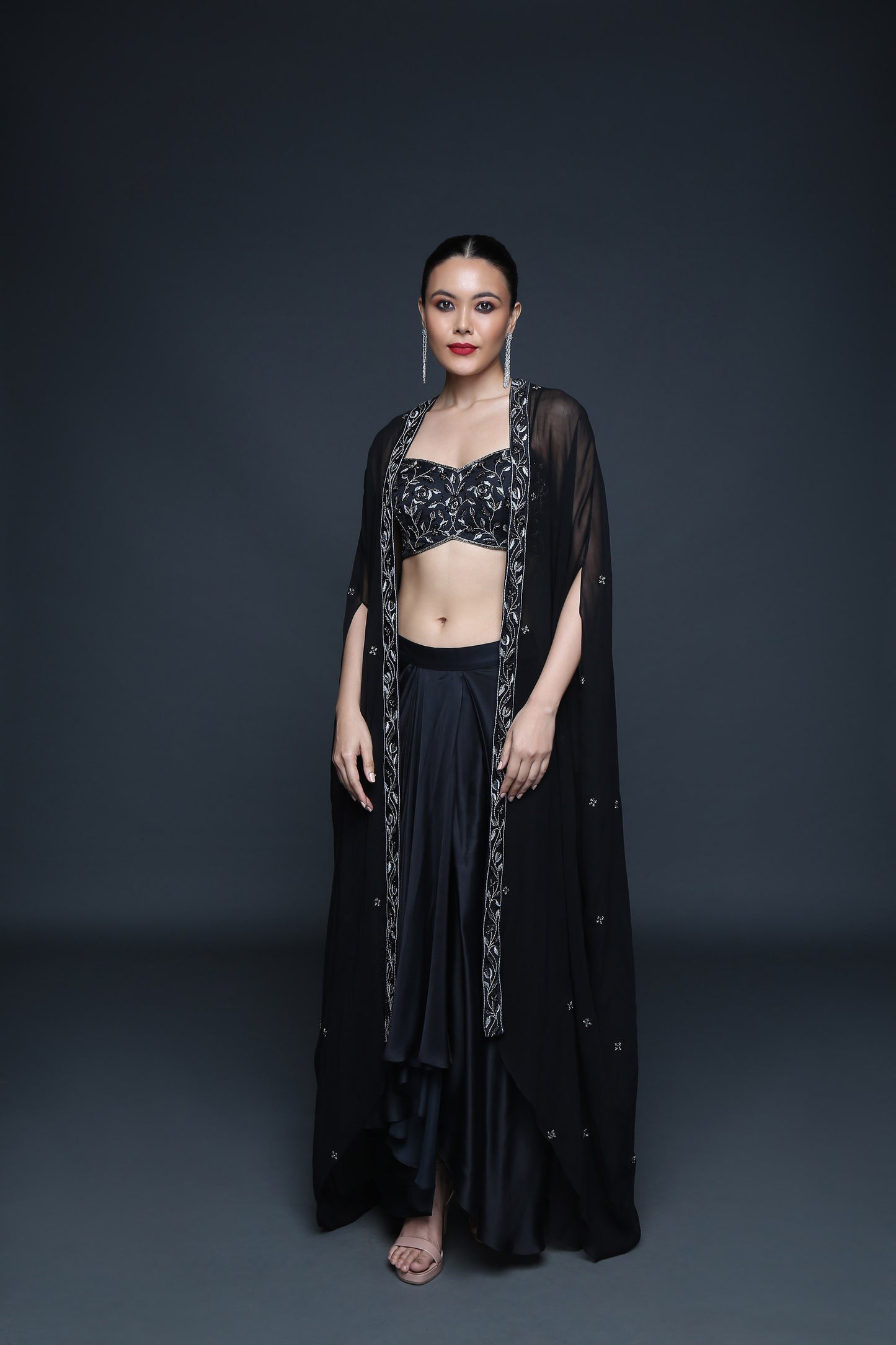 Cape Set With Dhoti Skirt - Sanjeev Marwaaha