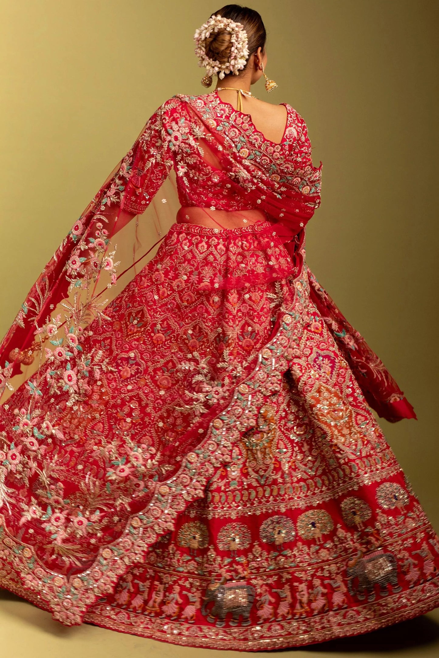 Reminiscing Red Bridal Lehenga