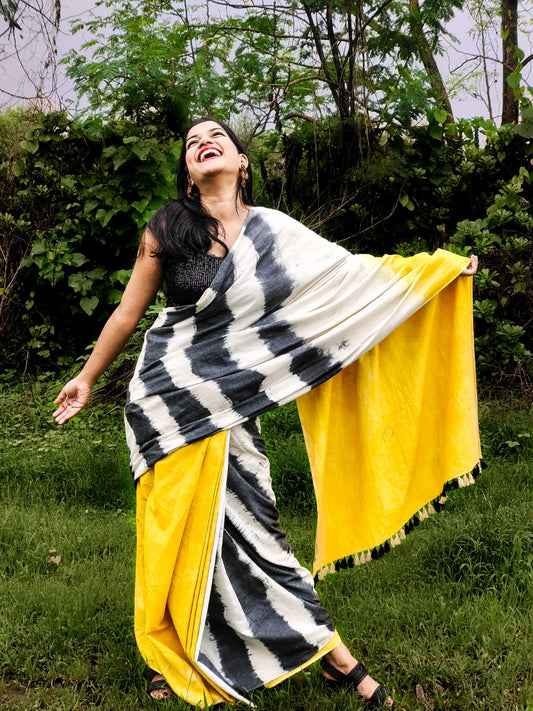 Aparajita Yellow handloom Cotton saree