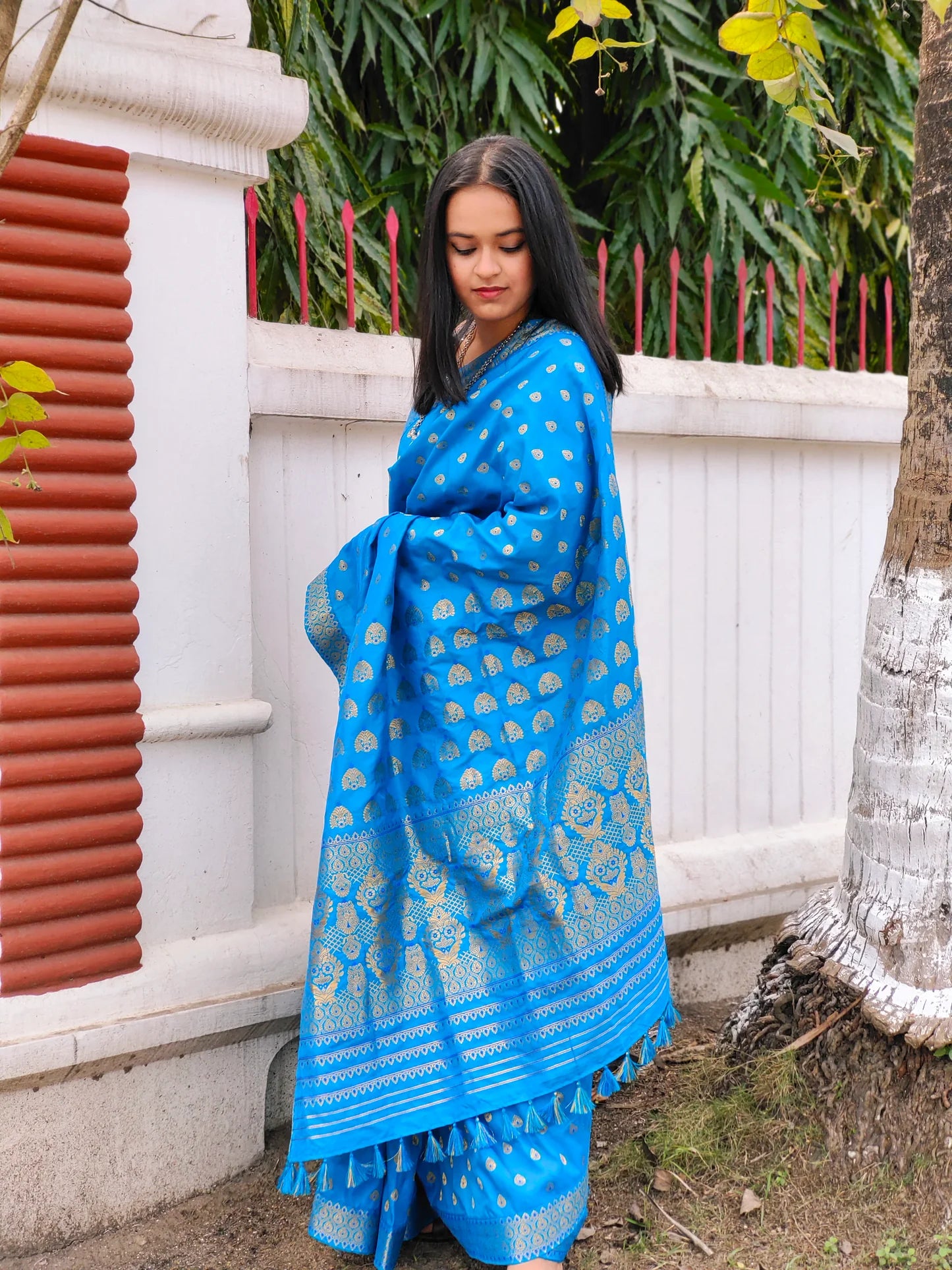 Deepika Blue Silk Handloom saree