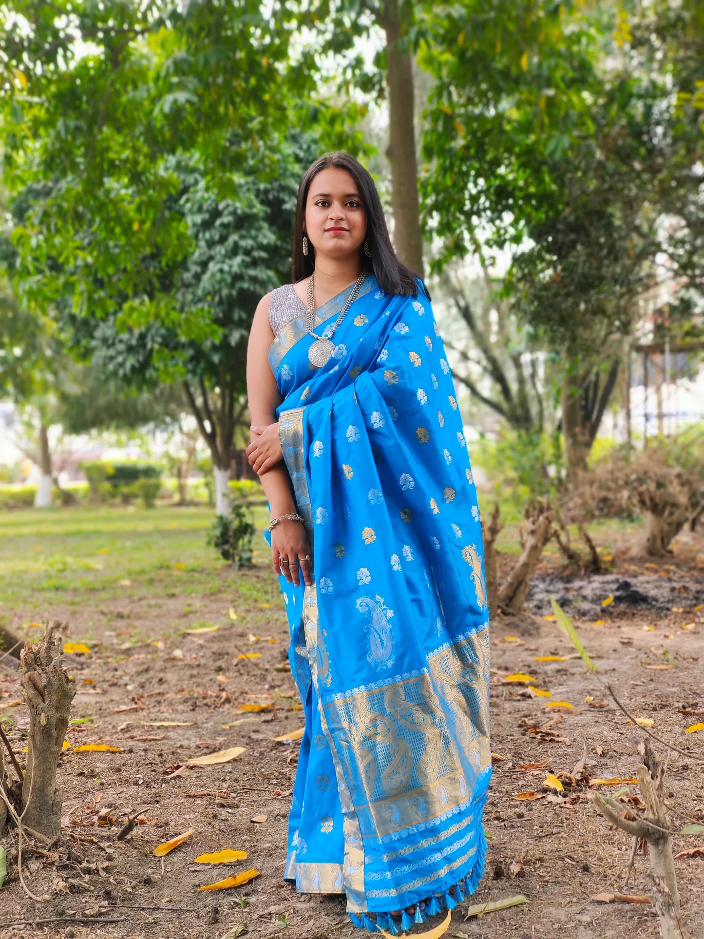 Kavya Blue Silk Handloom saree