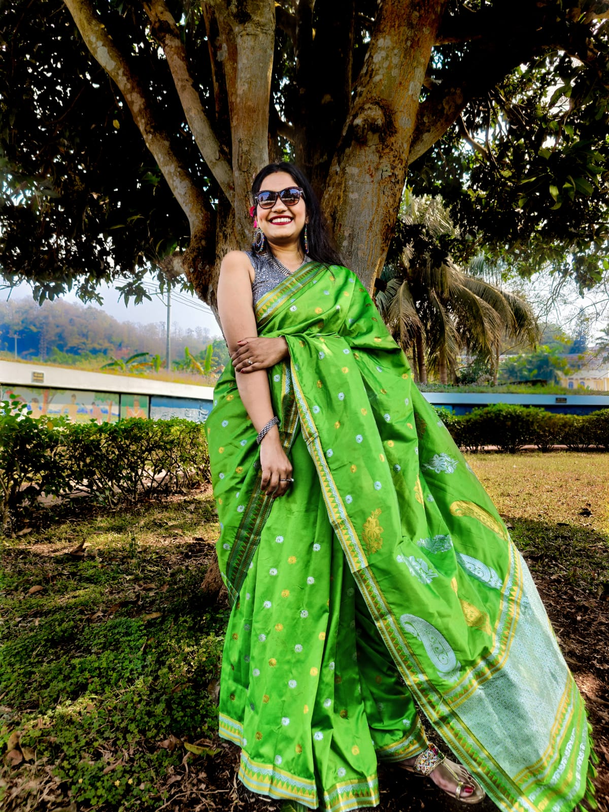 Skanda Green Silk Handloom saree