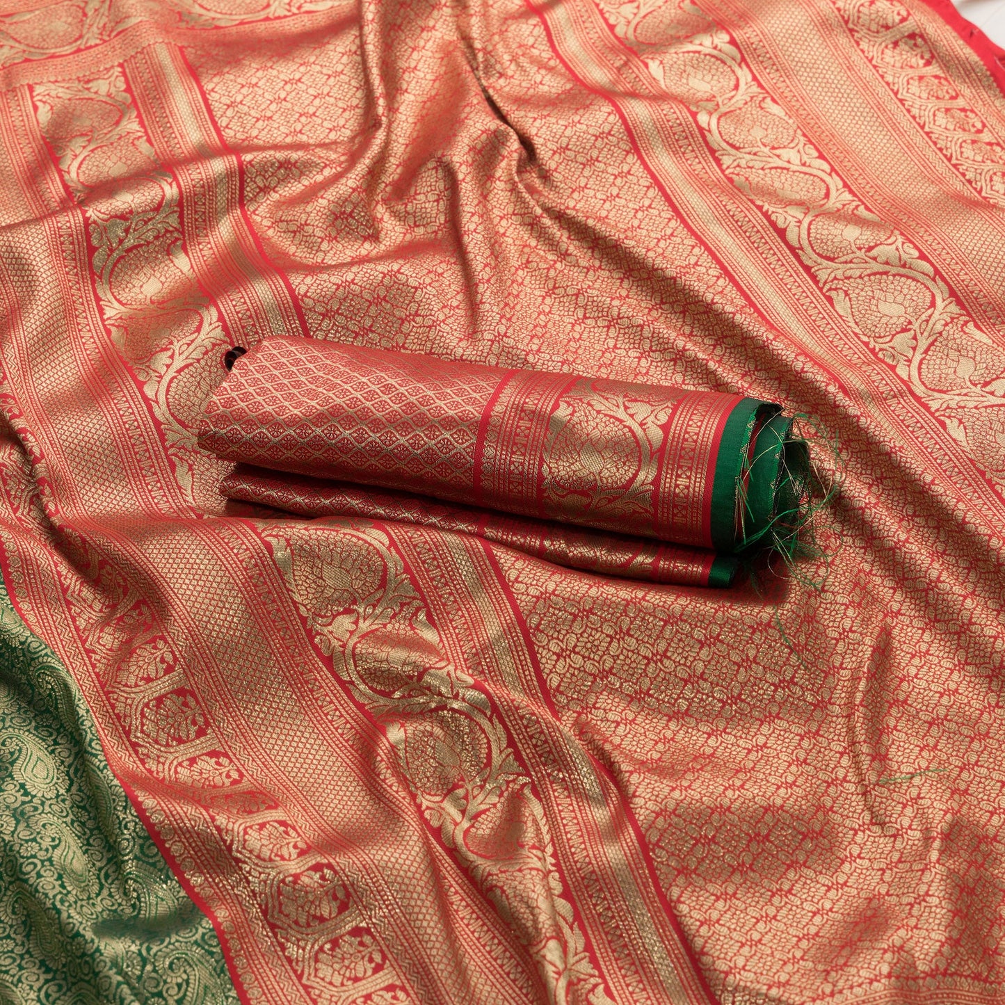 Green Banarasi Kairi Jaal Silk Saree