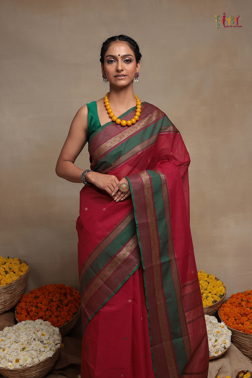 Handloom Rani Pure Cotton Kanchi Saree