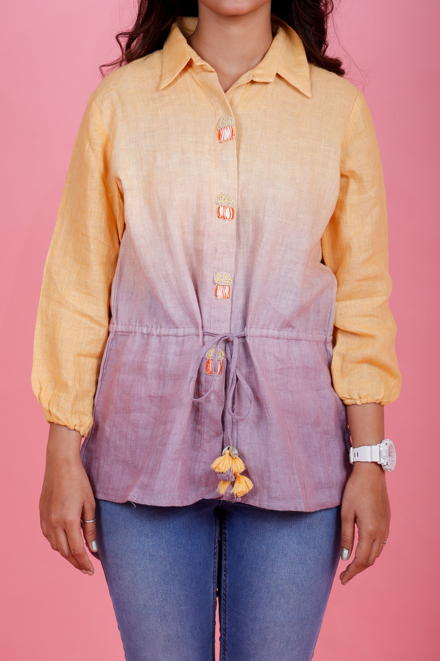 Sunlee Mango to Lilac Shirt - Pinash